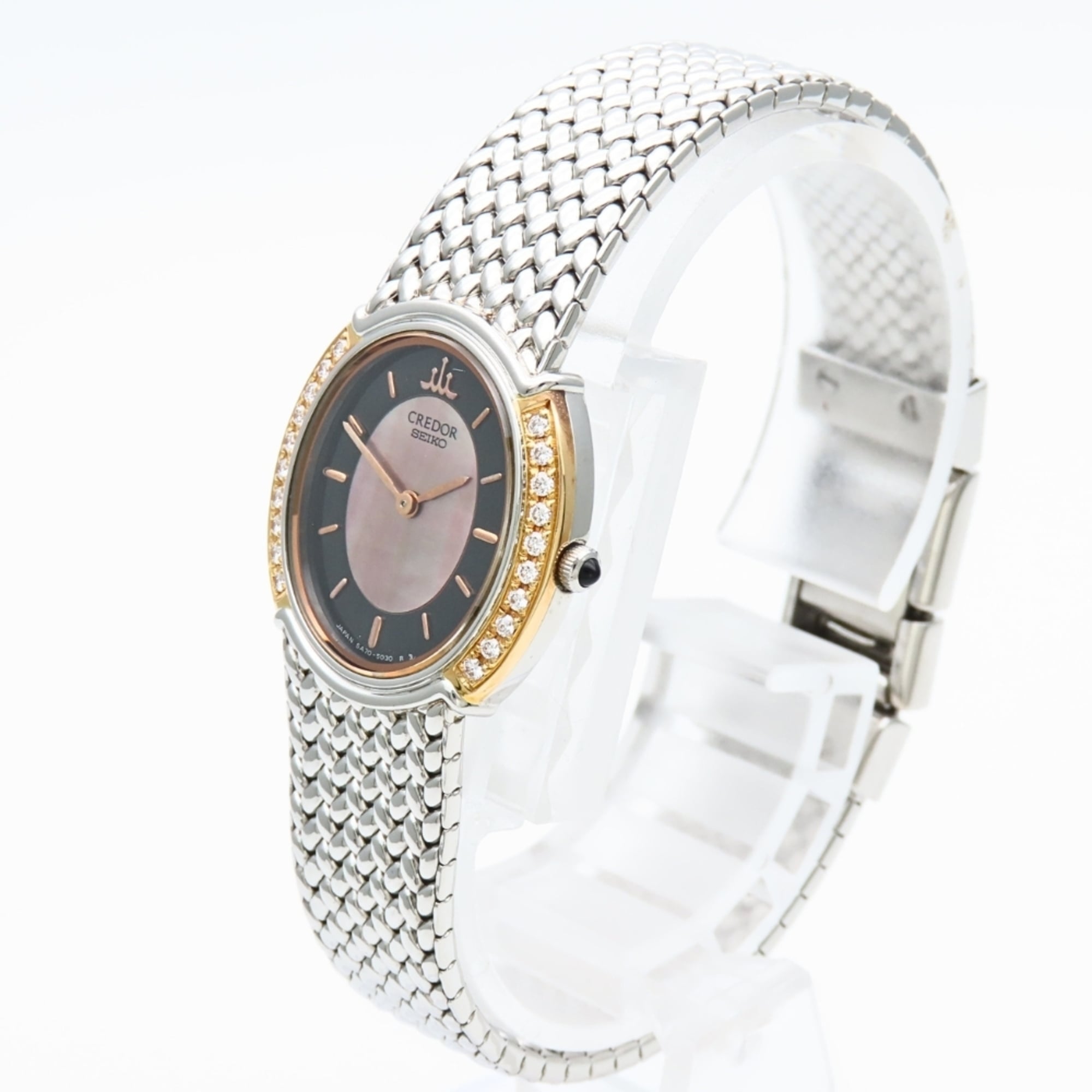 Seiko Credor 5A70-3000 SS K18YG Diamond Shell Women's Watch SEIKO — Good