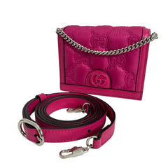 GUCCI Handbag 2WAY Bag GG Mini Matelasse Nylon Pink — Like New