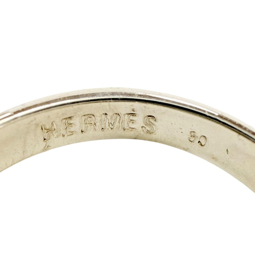 HERMES Heart Knock Ring, 925/750 Combination, Silver/Gold, Size 50, Weight 4.7g, Women's, Comes with Box and Case — Like New