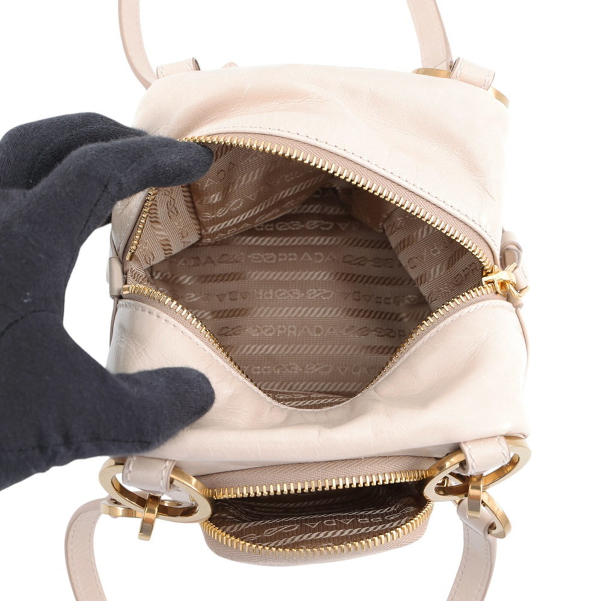 Prada handbag, dangle leather, 1BB137, PRADA — Like New