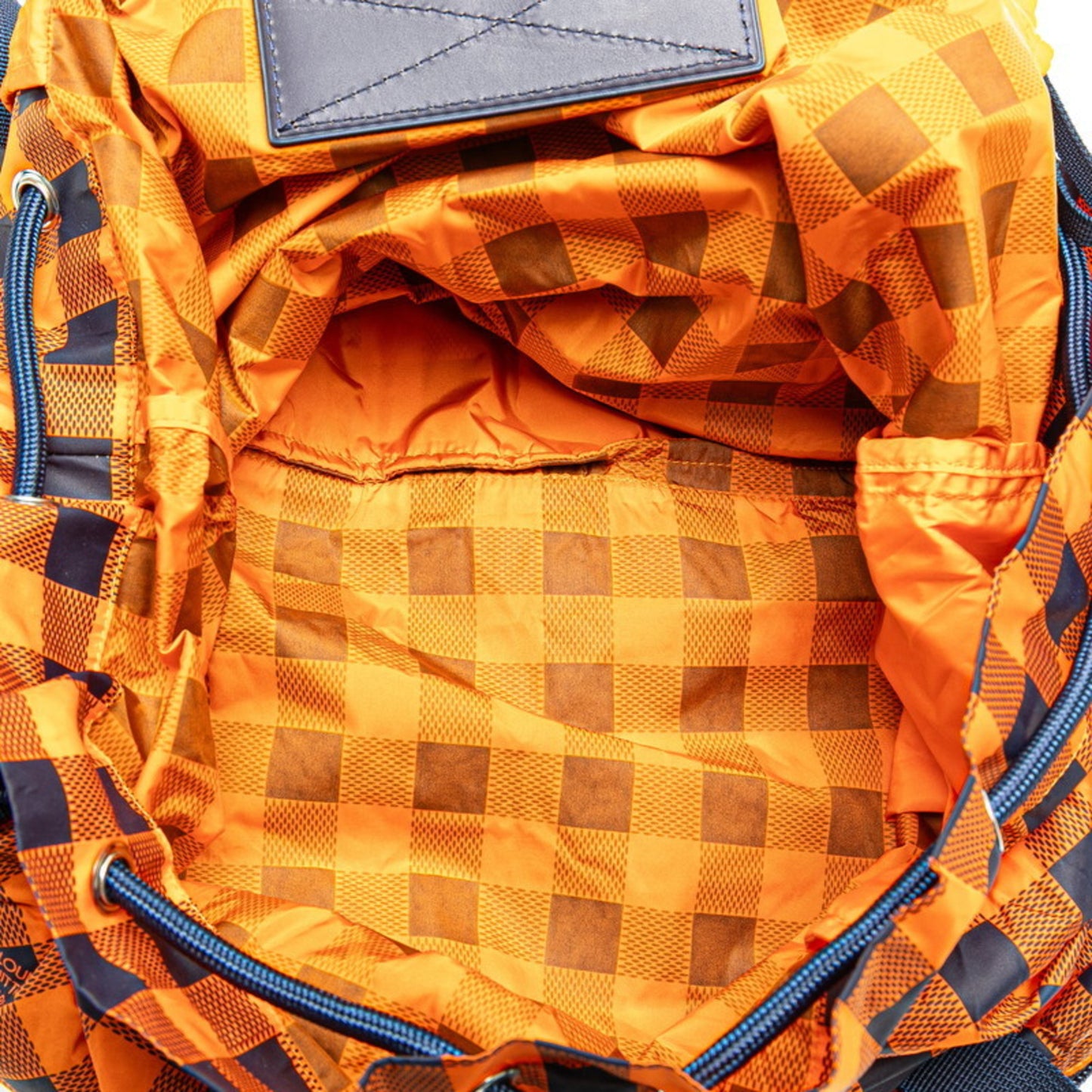 Louis Vuitton Damier Aventure Backpack N41188 Orange Navy Nylon Leather Women's LOUIS VUITTON