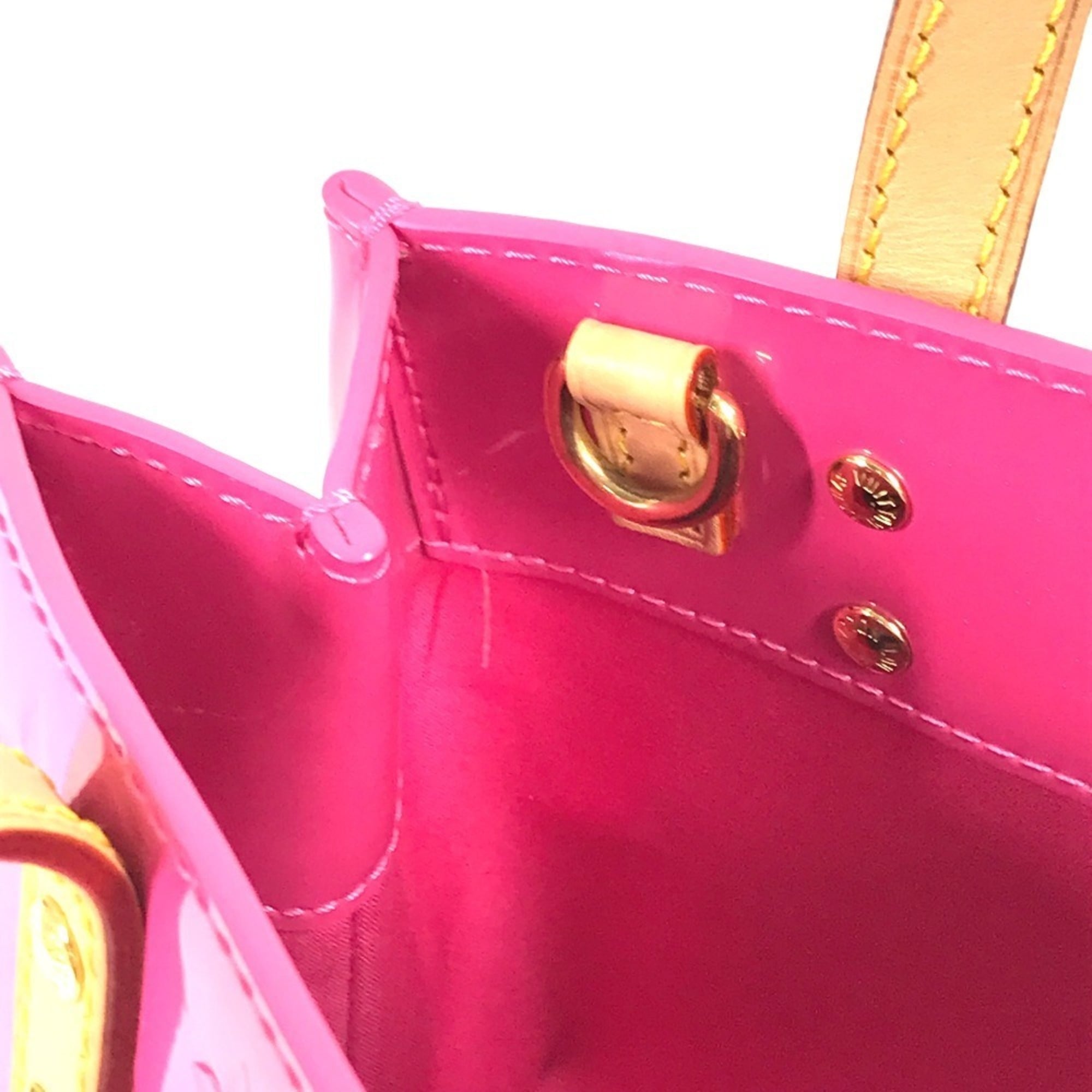 LOUIS VUITTON M24028 Monogram Vernis LV Remix Lead PM 2-Way Bag, Tote Handbag, Shoulder Vernis, Women's, Neon Pink — Like New