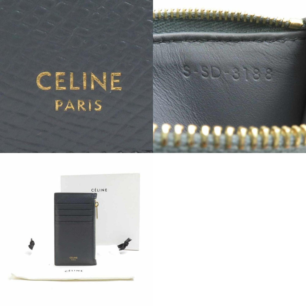 CELINE Wallet/Coin Case Leather Grey Men's Women's h31223a