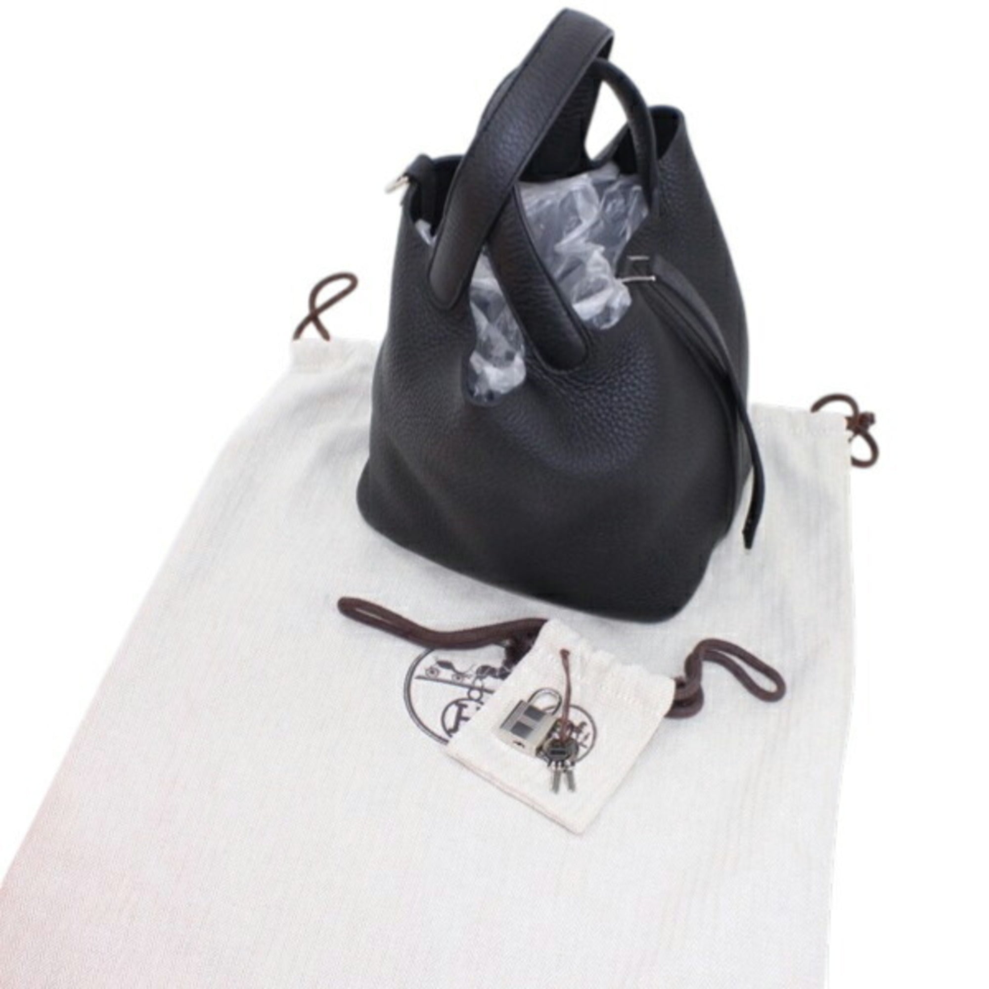 Hermes Picotin Lock PM 18 Handbag, Black, Taurillon Clemence Leather, HERMES Tote Bag, Women's T6165 — Like New