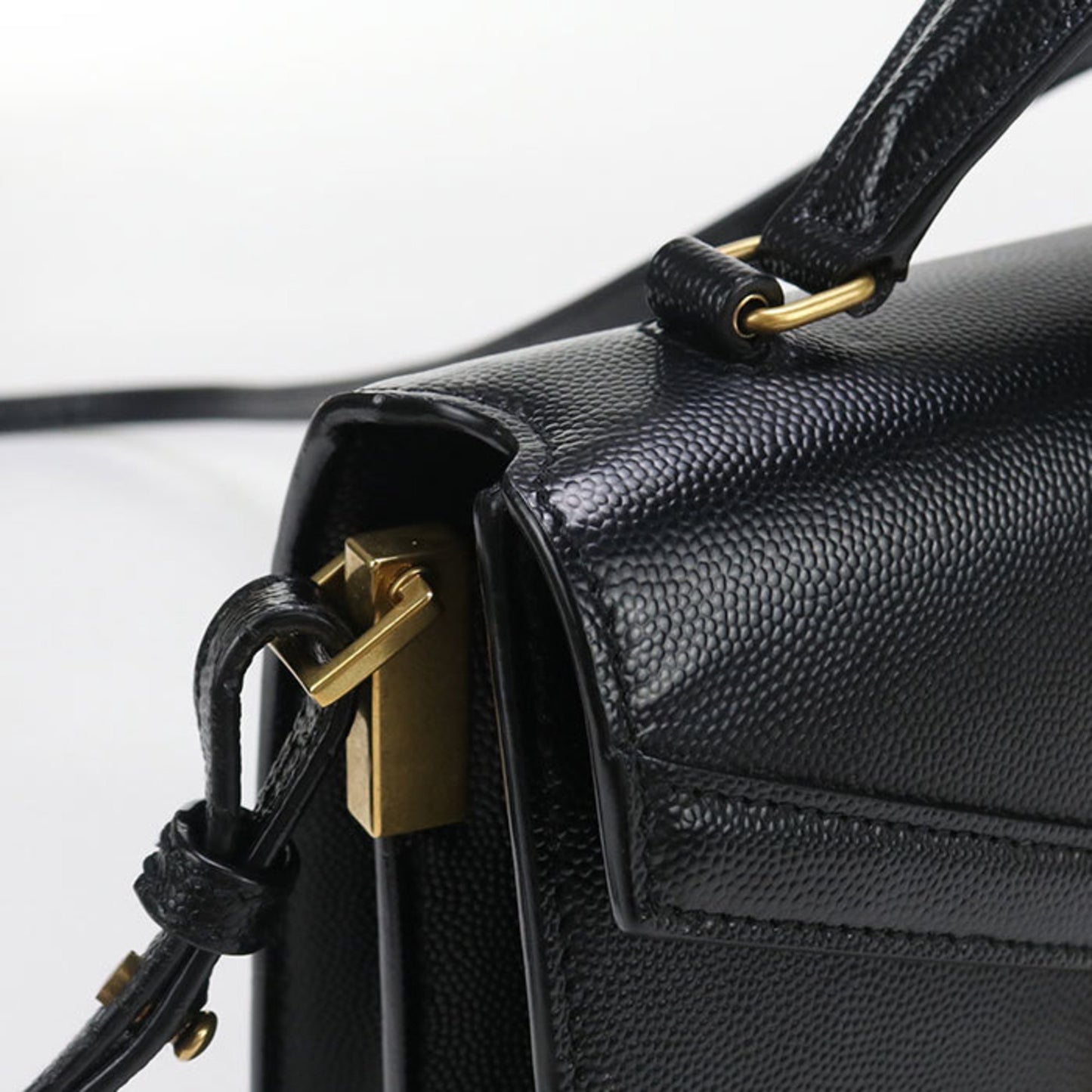 SAINT LAURENT Cassandra Top Handle Handbag 623930 Women's Black