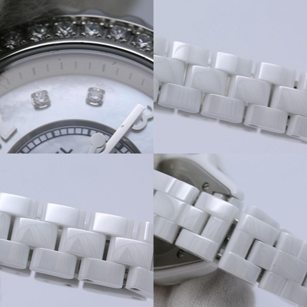 CHANEL J12 Diamond Bezel 8P H2572 Women's Watch White Ceramic x Stainless Steel 40445 — Good