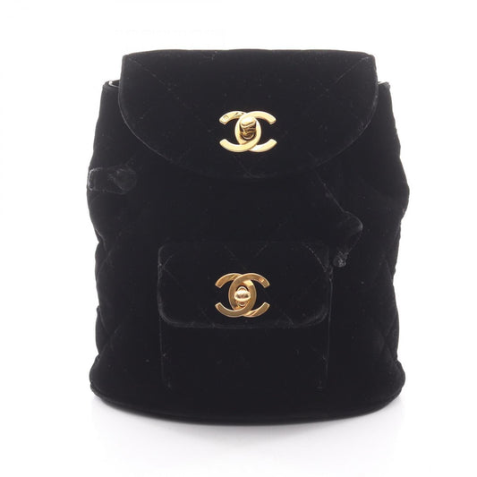 CHANEL Matelasse Backpack, Fabric, Women's, Black