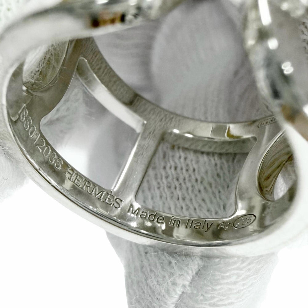 HERMES Ever Chaine d'Ancre Ring, 2018 model, AG925 sterling silver, size 48, with box, made in Italy, weight 5.5g, women's, highly recommended! — Like New