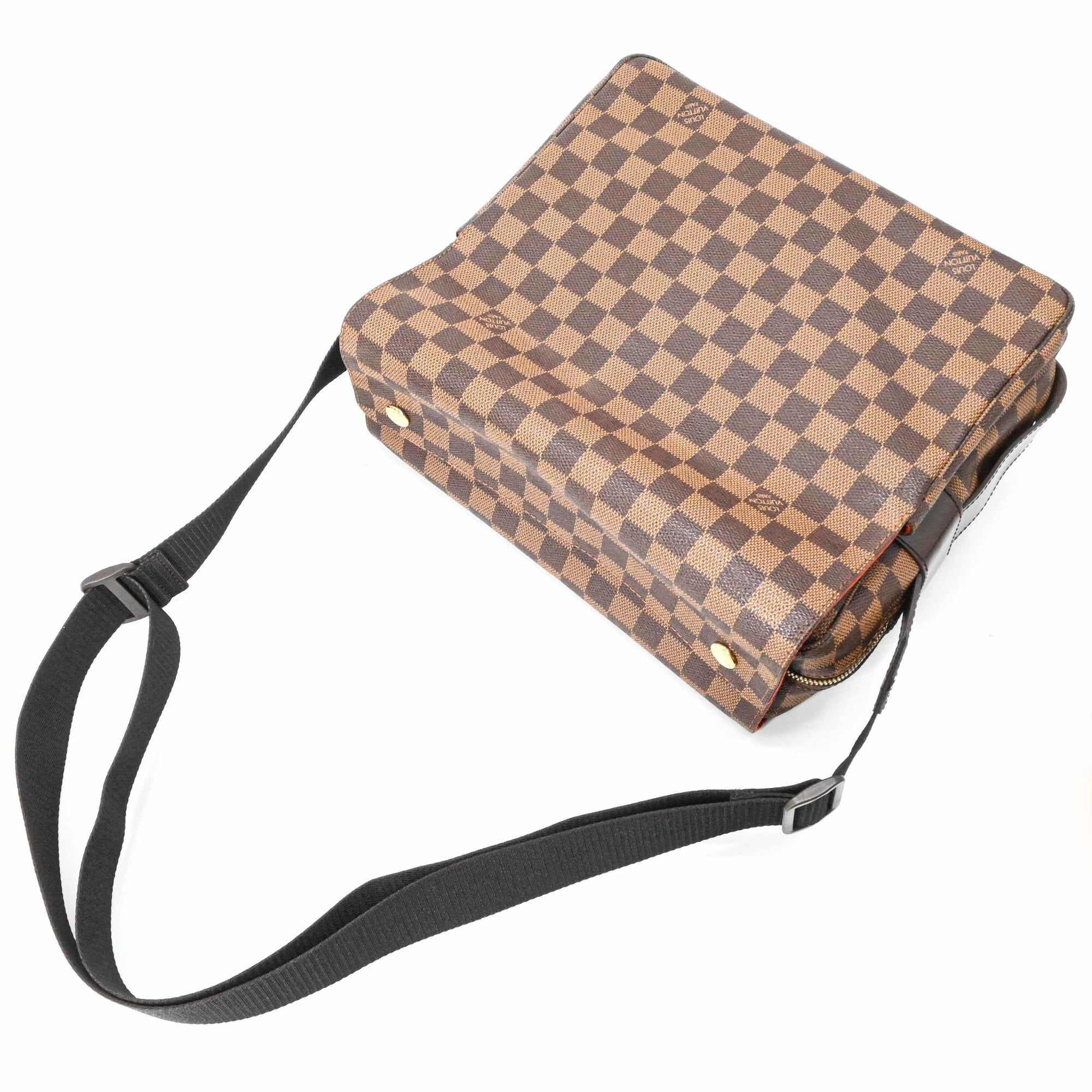 LOUIS VUITTON Naviglio Damier Azur Shoulder Bag, Brown, Men's/Women's, N45255 — Like New