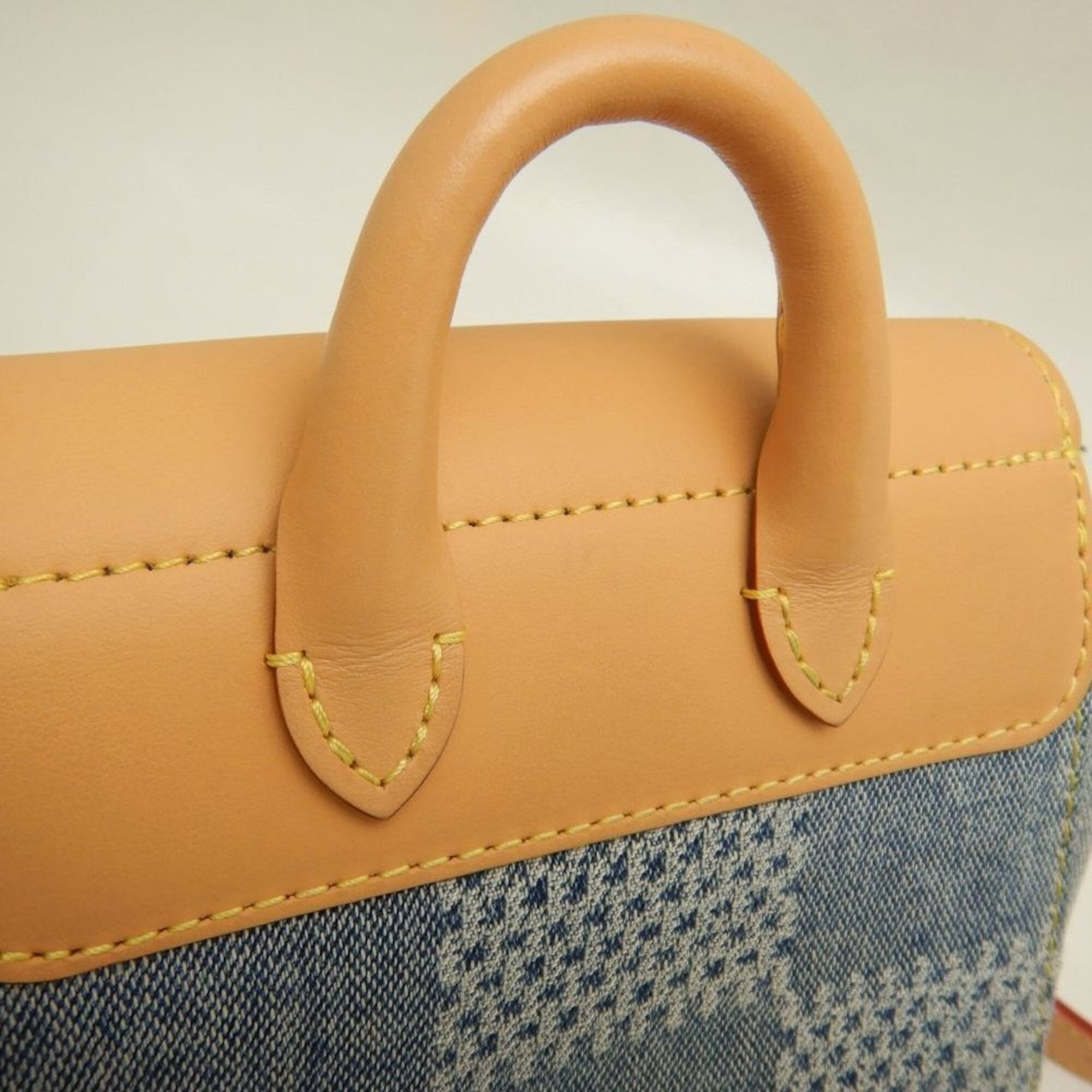 LOUIS VUITTON Damier Denim 3D Nano Steamer N40751 2024 Pre-Fall Shoulder Bag Blue Men's 253964 — Like New