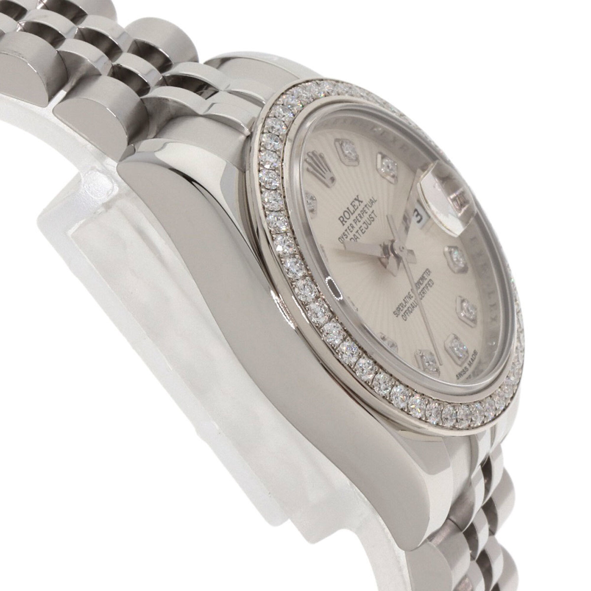 Rolex 179384G Datejust 10-Piece Diamond Bezel Watch in Stainless Steel/SS/18K White Gold with Diamonds, Women's — Good