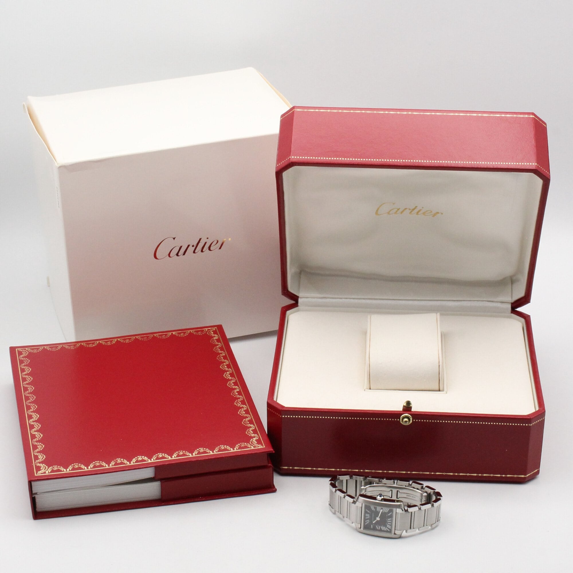 Cartier Tank Française SM Watch, Stainless Steel, Women's, Black, W51026Q3 — Very Good