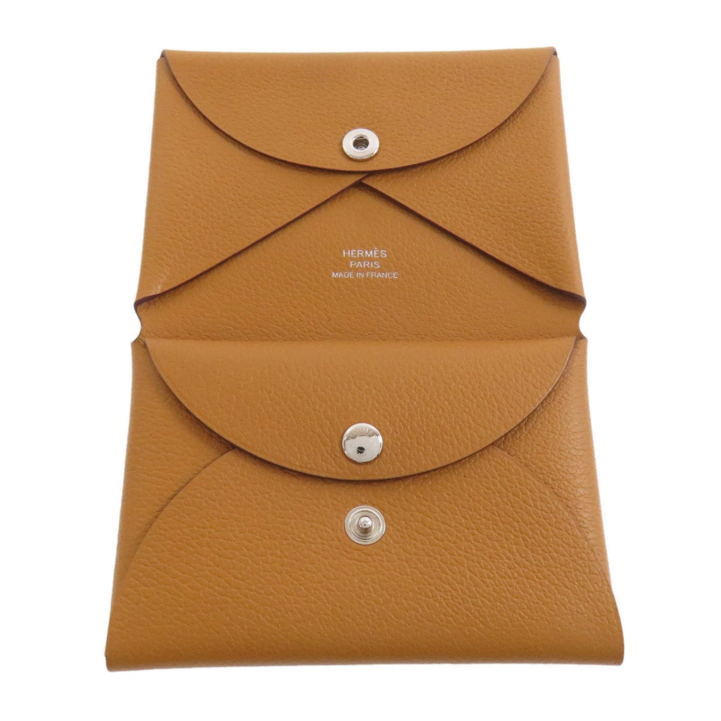 Hermes Hermès Calvi Duo Silver Hardware Coin Case Evercolor Women's