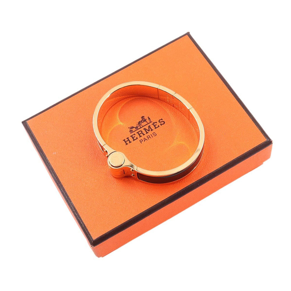 Hermes Charniere PM Bracelet Bangle Black Gold — New - Store Return