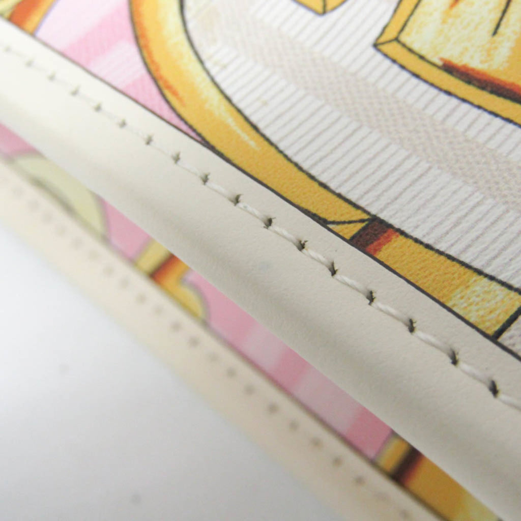 Fendi FENDACE Mini Sunshine Shopper 8BS051 Women's Leather,Coated Canvas Handbag,Shoulder Bag Gold,Pink,White