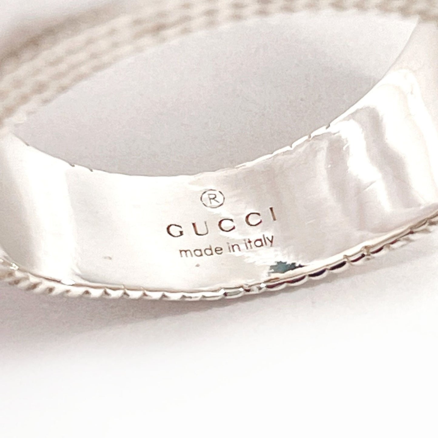 GUCCI Interlocking G Ring, 925 Sterling Silver, Size 15, Men's