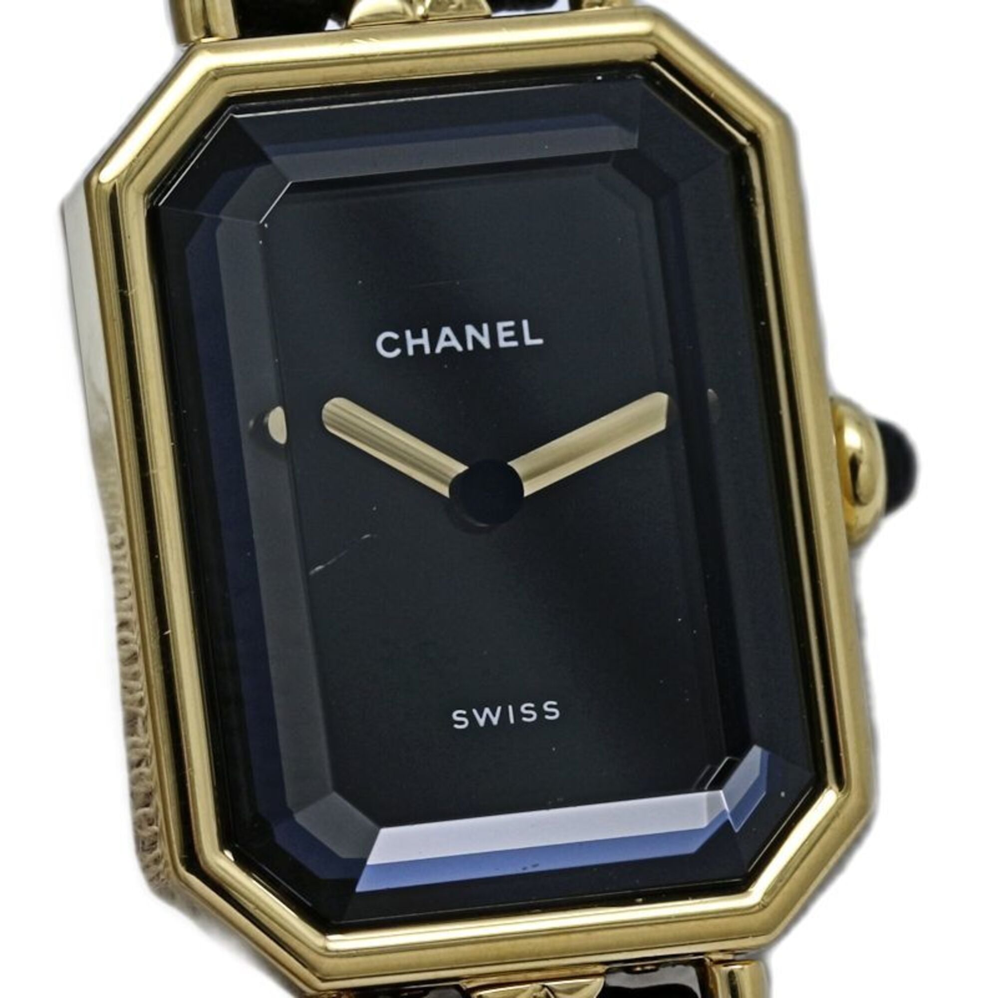CHANEL Premiere Women's Watch, Size M, H0001 483011002, Gold Plated (GP) x Leather Strap, 130519 — Good