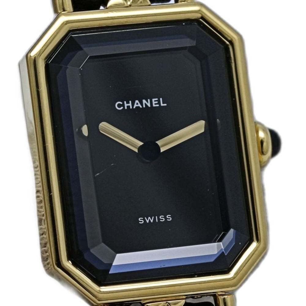 CHANEL Premiere Women's Watch, Size M, H0001 483011002, Gold Plated (GP) x Leather Strap, 130519 — Good