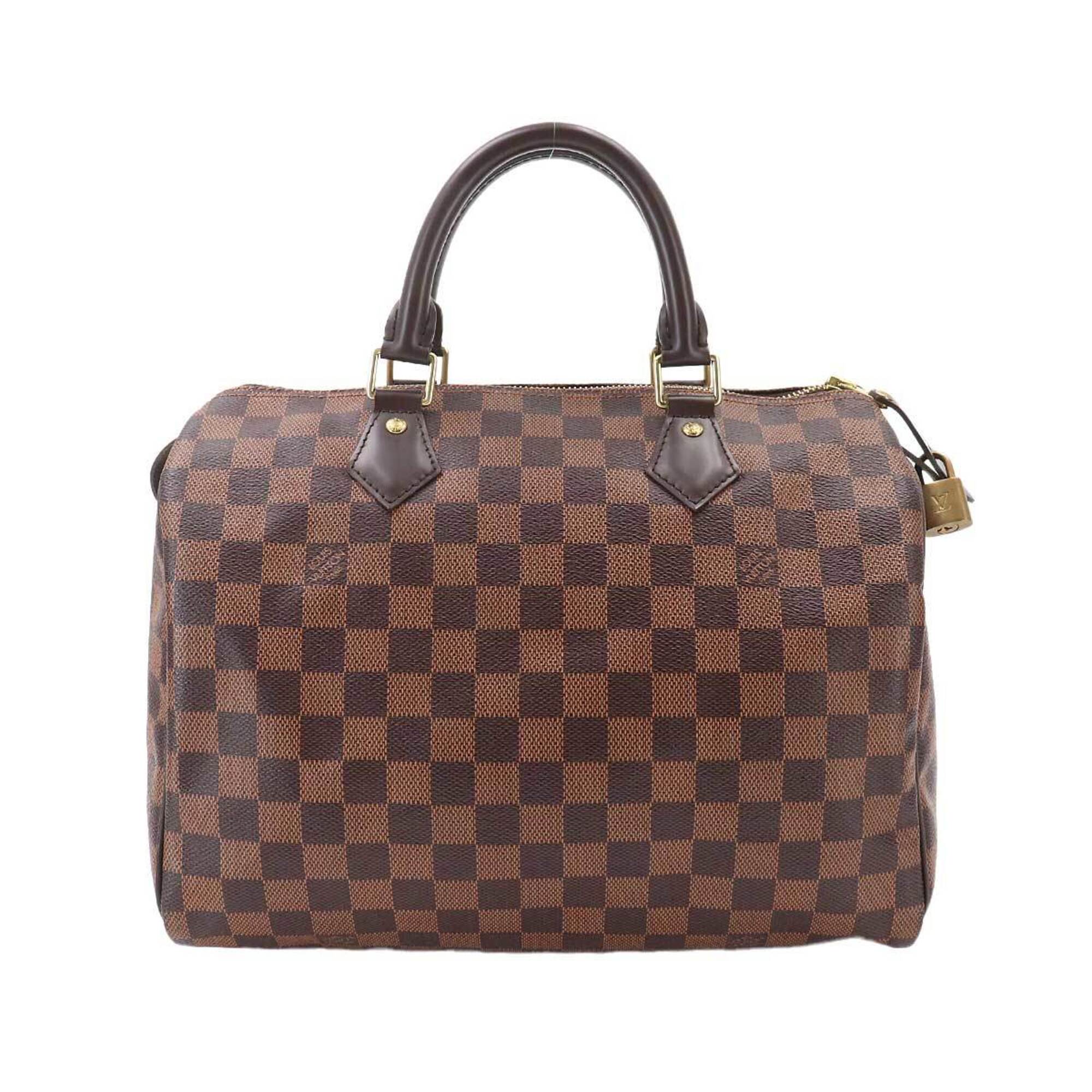 Louis Vuitton Speedy 30 Damier Handbag, Ebene Brown, N41364, Gold Hardware — Like New