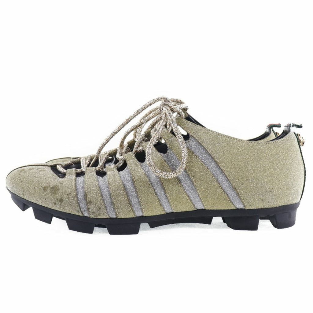 Gucci Sherry Line Sneakers Cat Head Glitter 419548 Rubber Gold Men's