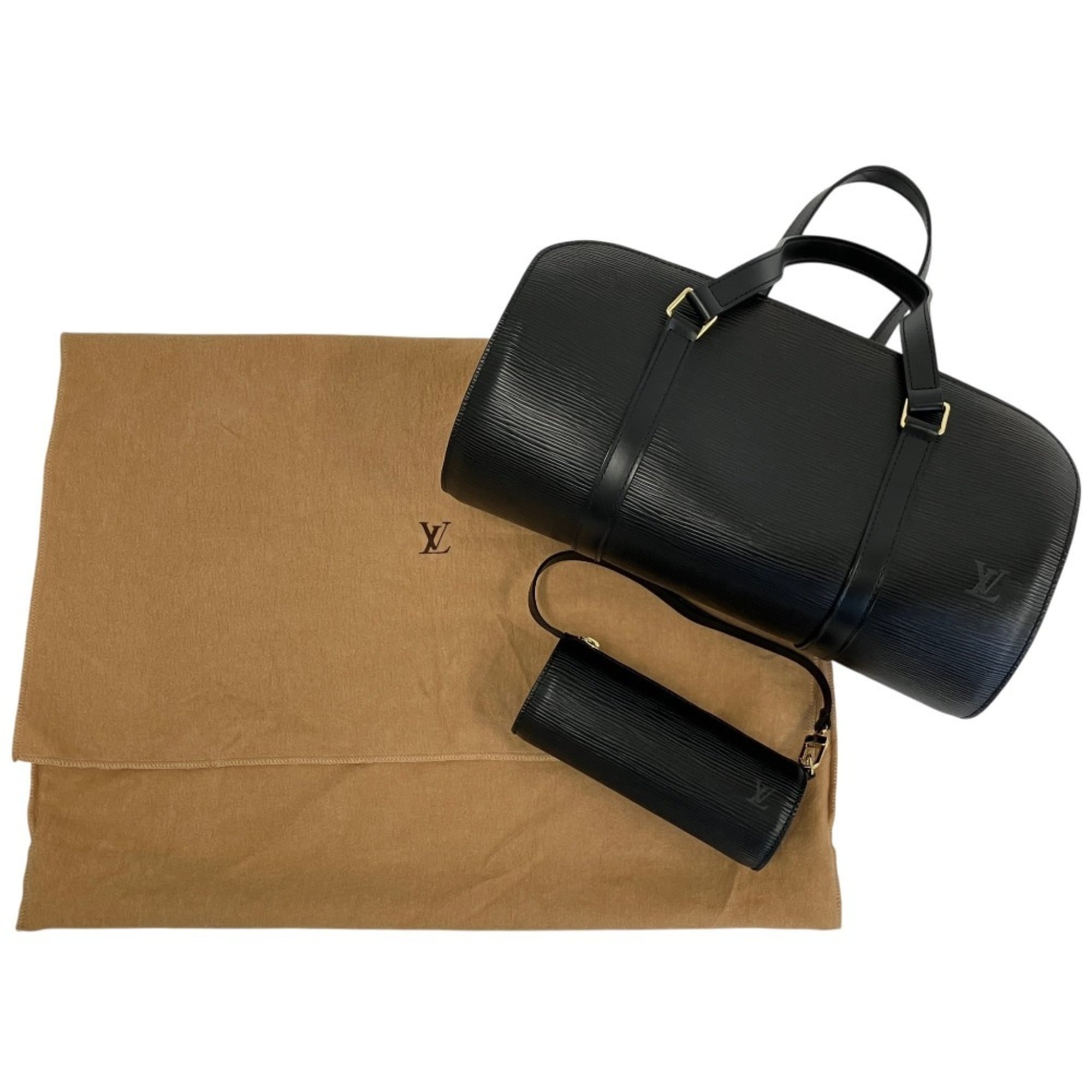 Louis Vuitton Soufflot Epi Leather Roll Boston Bag M52222 Noir (Women's) — Like New