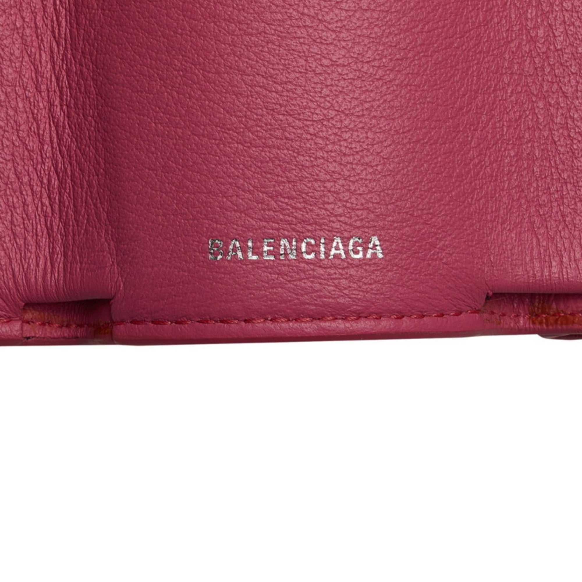 Balenciaga Mini Paper Wallet Bi-fold 391446 Pink Leather Women's BALENCIAGA