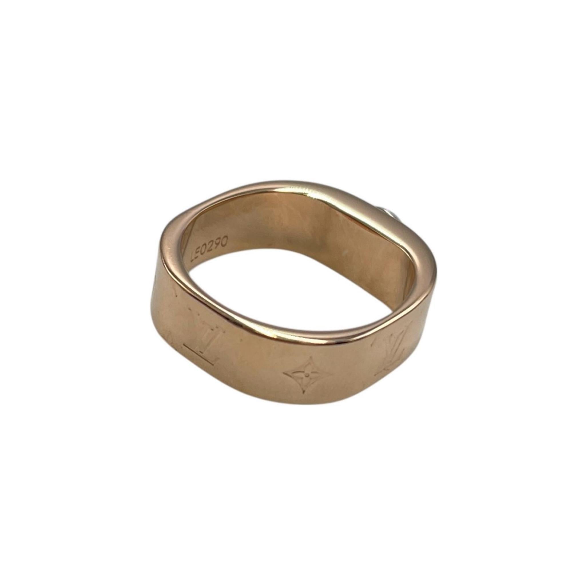 Louis Vuitton Berg Nanogram Ring M00214, Pink Gold, Women's