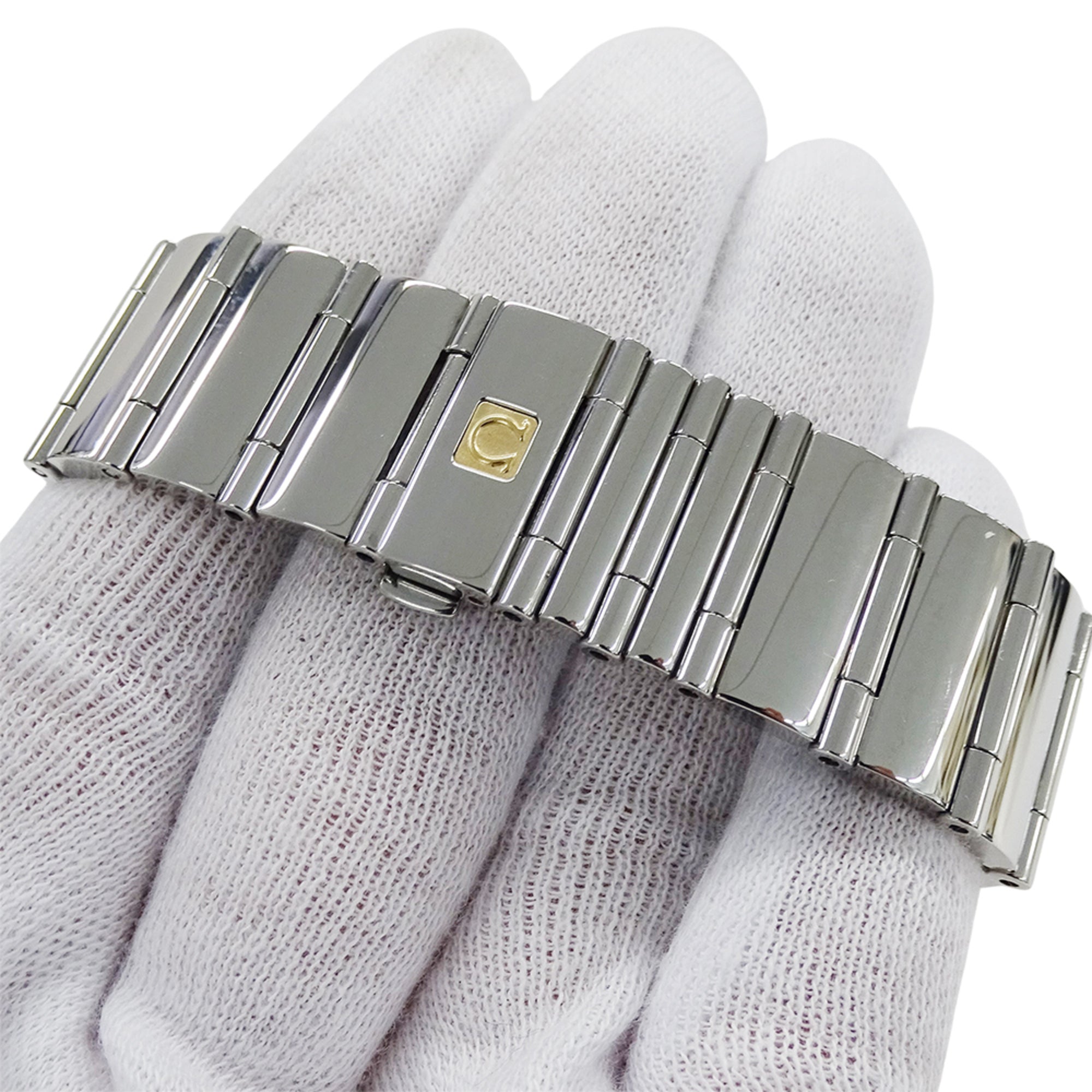 Omega Constellation Carre Quadra 1528.46 Women's Watch, Brand Name, Diamond, Quartz Movement, Stainless Steel (SS), Silver, Black, Square Frame — Good