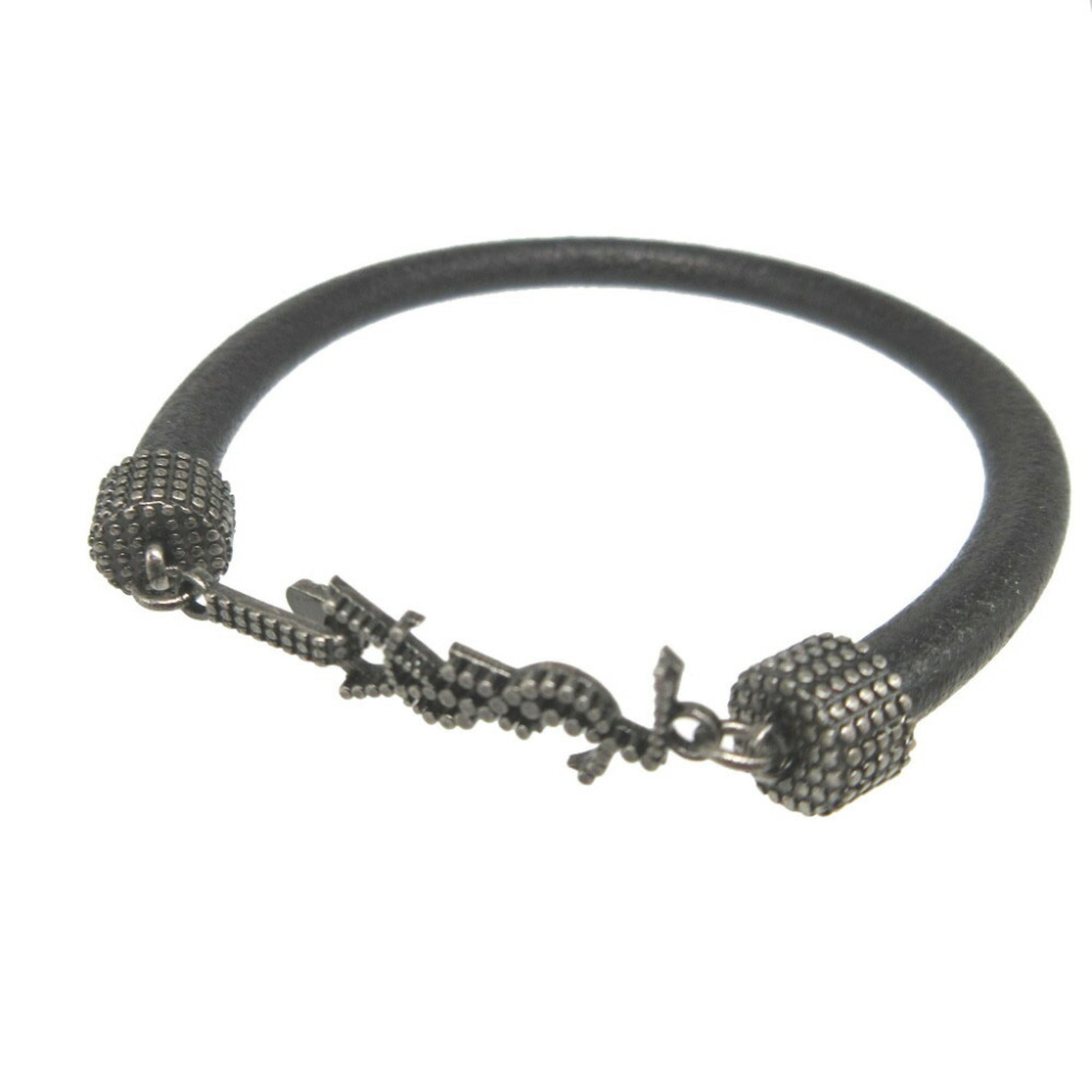 Yves Saint Laurent Saint Laurent Paris Leather Black Bracelet 1380SAINT LAURENT PARIS — Like New
