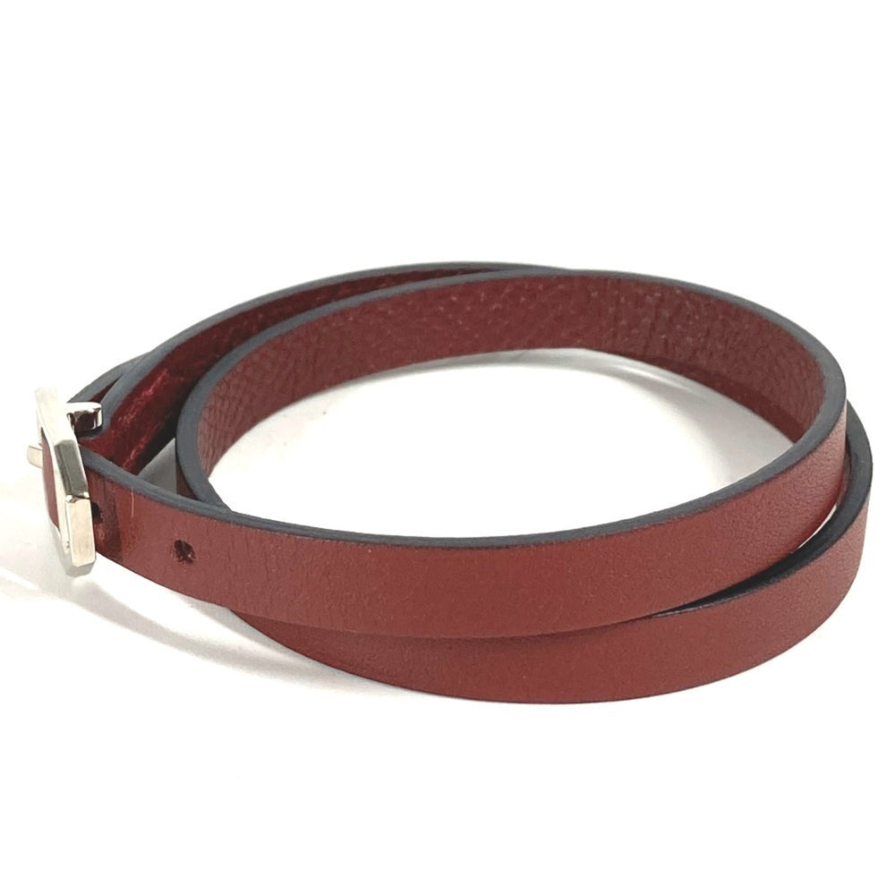 HERMES Paddock Double Tour Bracelet, Women's Leather Brown — Like New