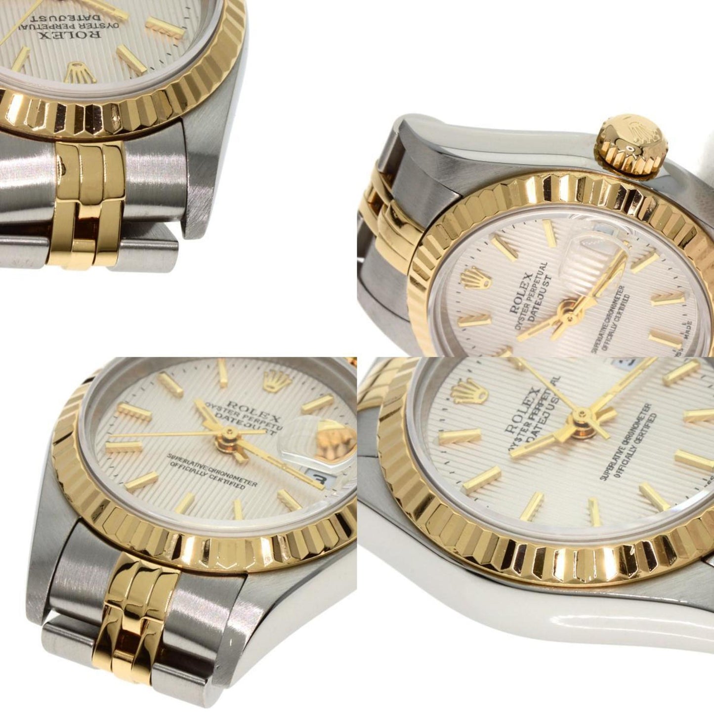 Rolex 79173 Datejust Silver Tapestry Watch Stainless Steel SSxK18YG Ladies ROLEX