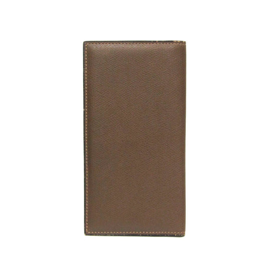Valextra Vertical 12 Card V8L21 Men's Leather Long Bill Wallet (bi-fold) Brown