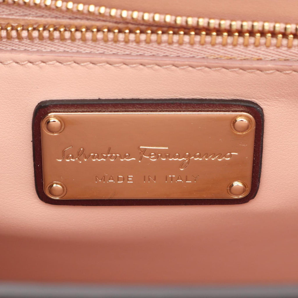 Salvatore Ferragamo Vara Ribbon Shoulder Bag, Leather, Women's, Bordeaux