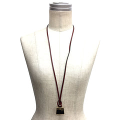 Hermes Lanieres Choker Necklace Bracelet Leather Cord Rouge H — Like New