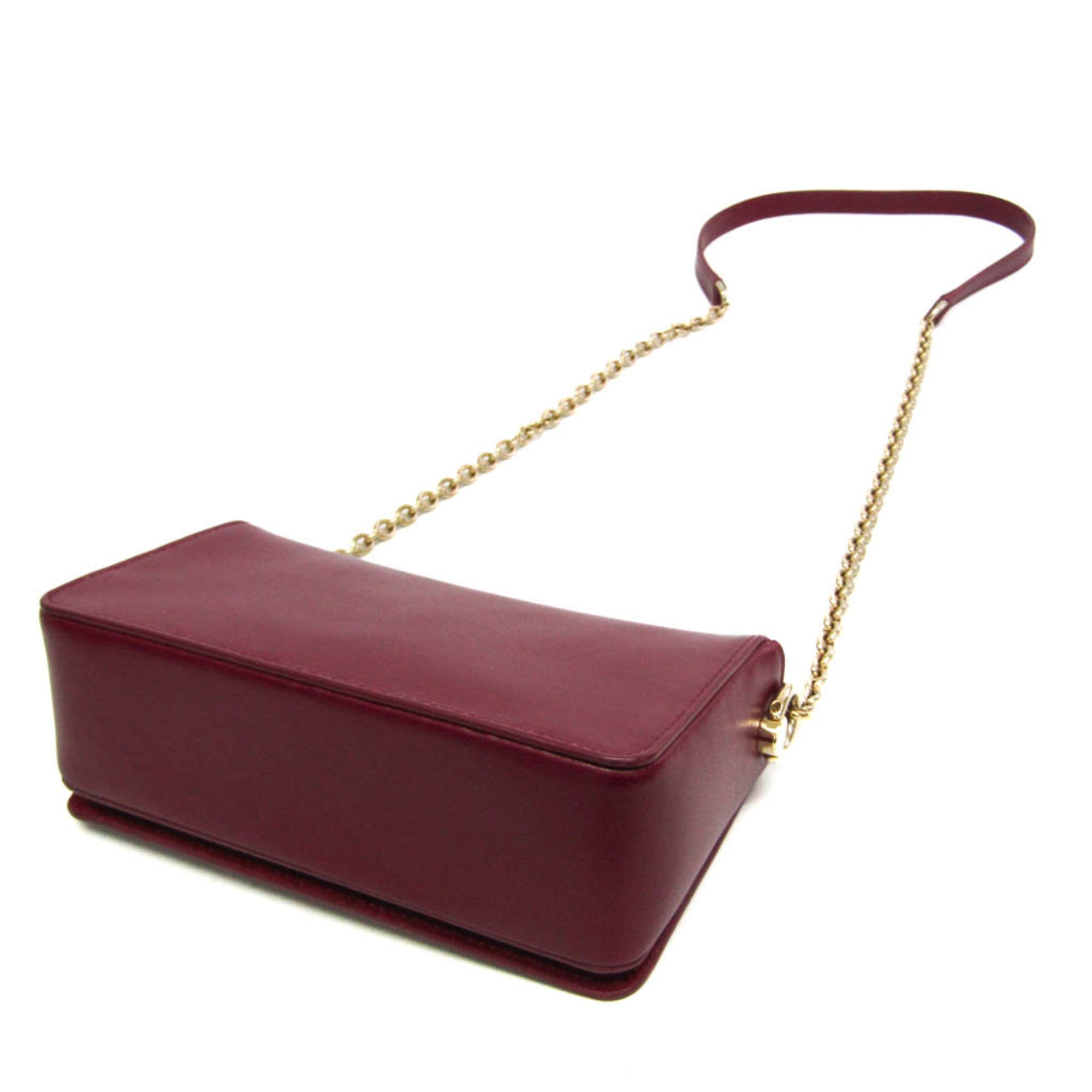 Furla Chain Women's Leather Shoulder Bag Bordeaux