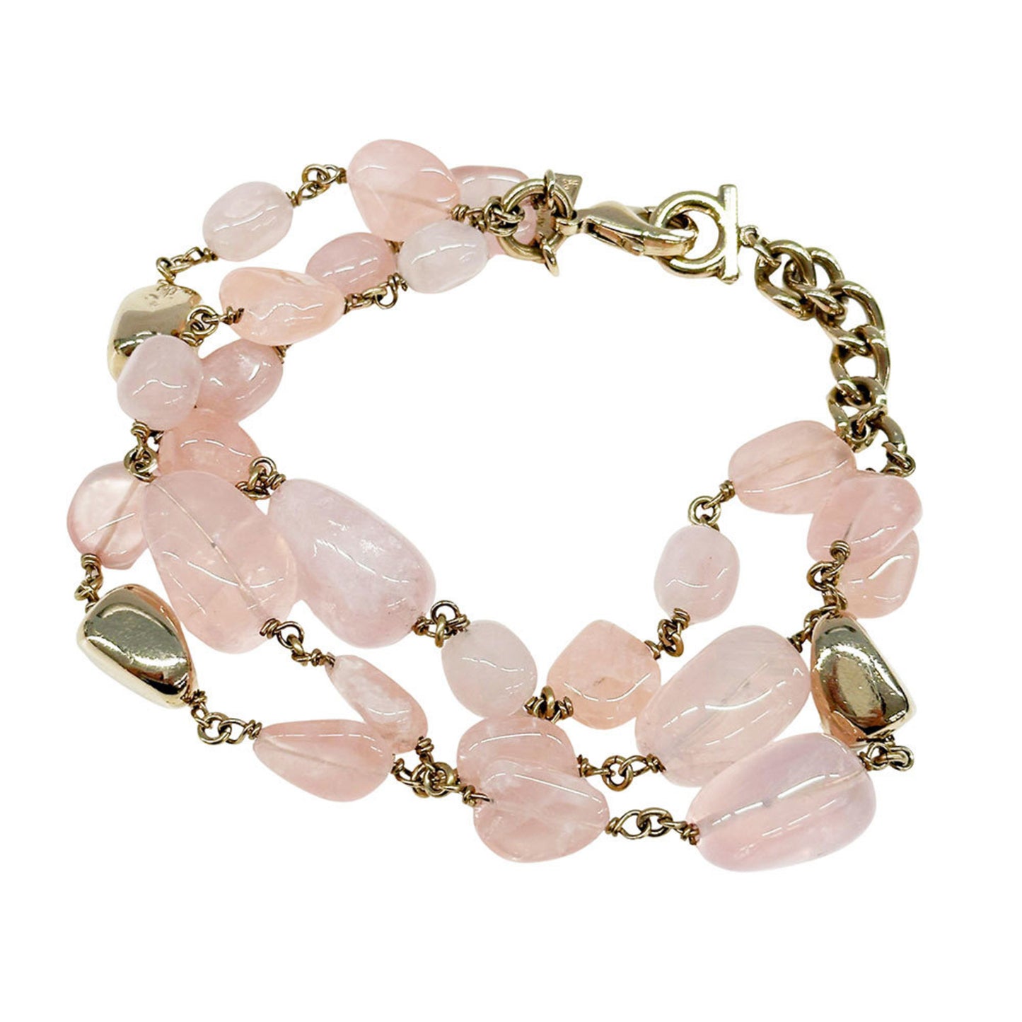 Salvatore Ferragamo Ferragamo Bracelet for Women, Stone, Pink, Gold, 3-Row