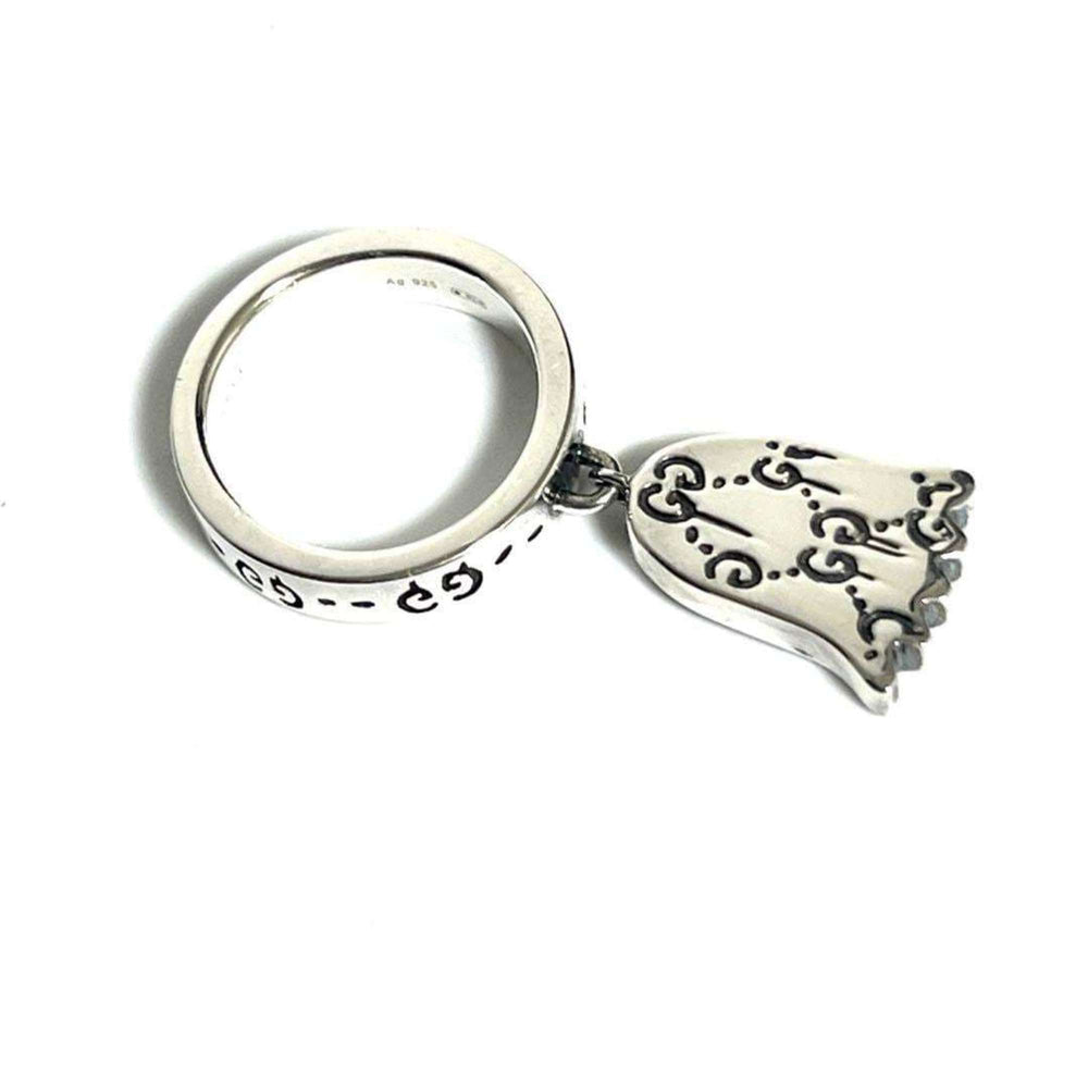 GUCCI Women's Ghost Pave Diamond Ring in Silver 925 — Like New