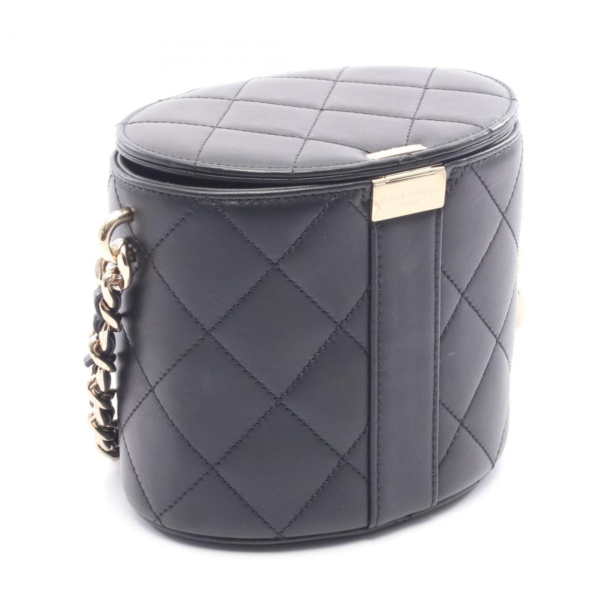 CHANEL Matelasse Shoulder Bag, Lambskin Leather, Women's, Black