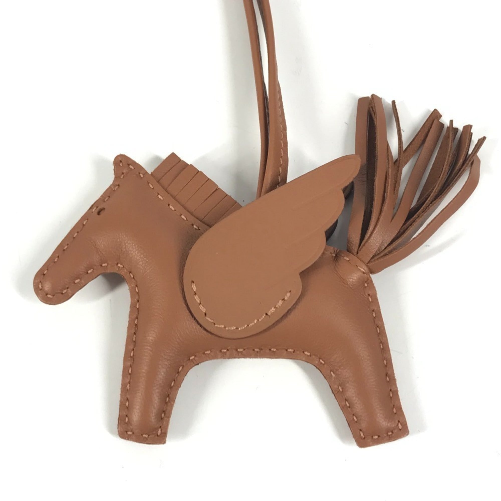 HERMES Rodeo Pegasus PM Bag Charm/Keychain Charm by Anjo Miro, Men's/Women's, Saw Gold/Brown, Like New — Like New