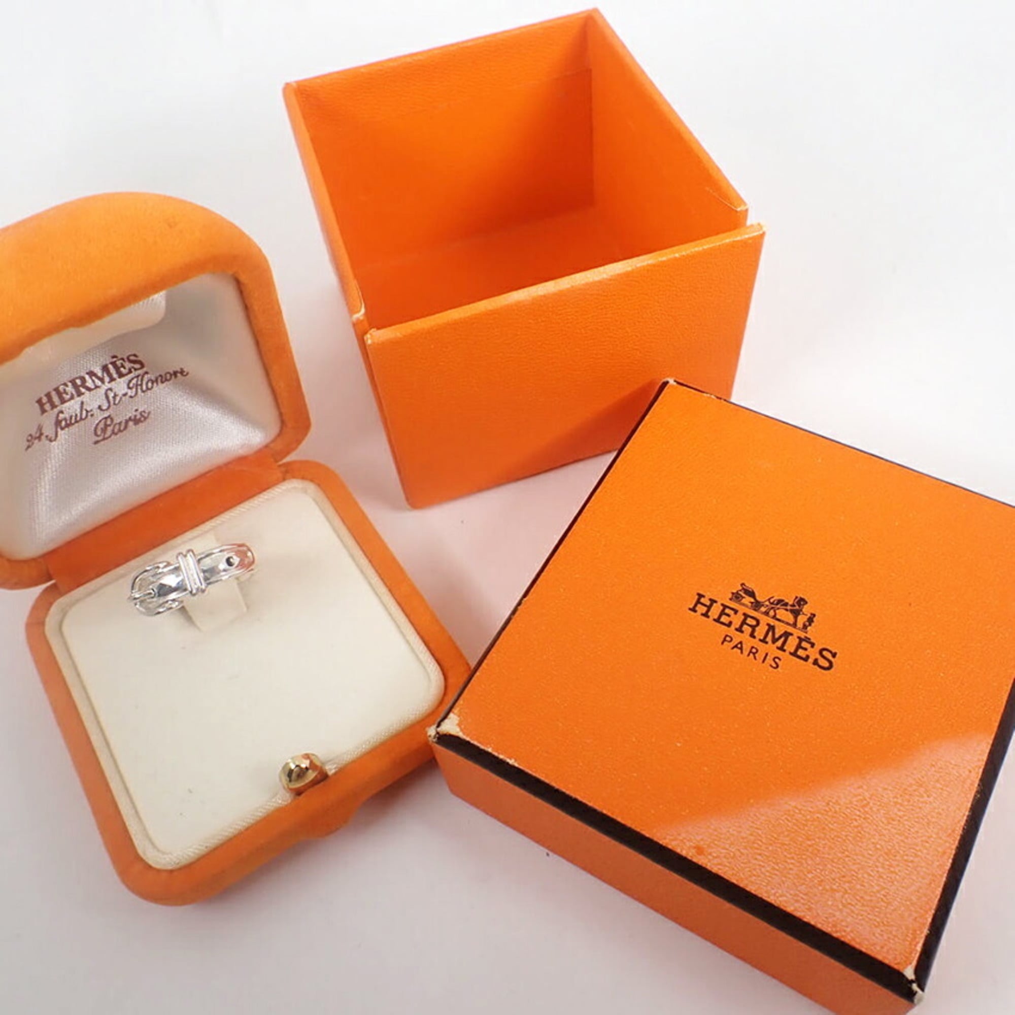 HERMES 925 Ceinture Croix Ring, Size 8.5 — Like New