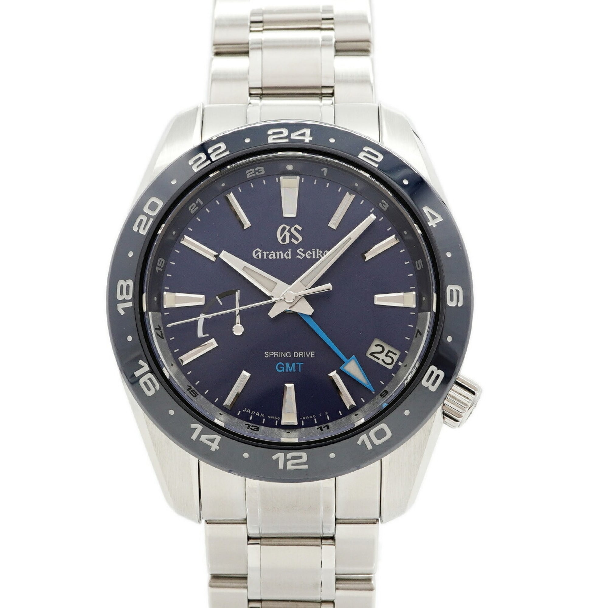 Seiko Grand Spring Drive GMT SBGE255 9R66-0BB0 Blue Dial Men's Watch — Good