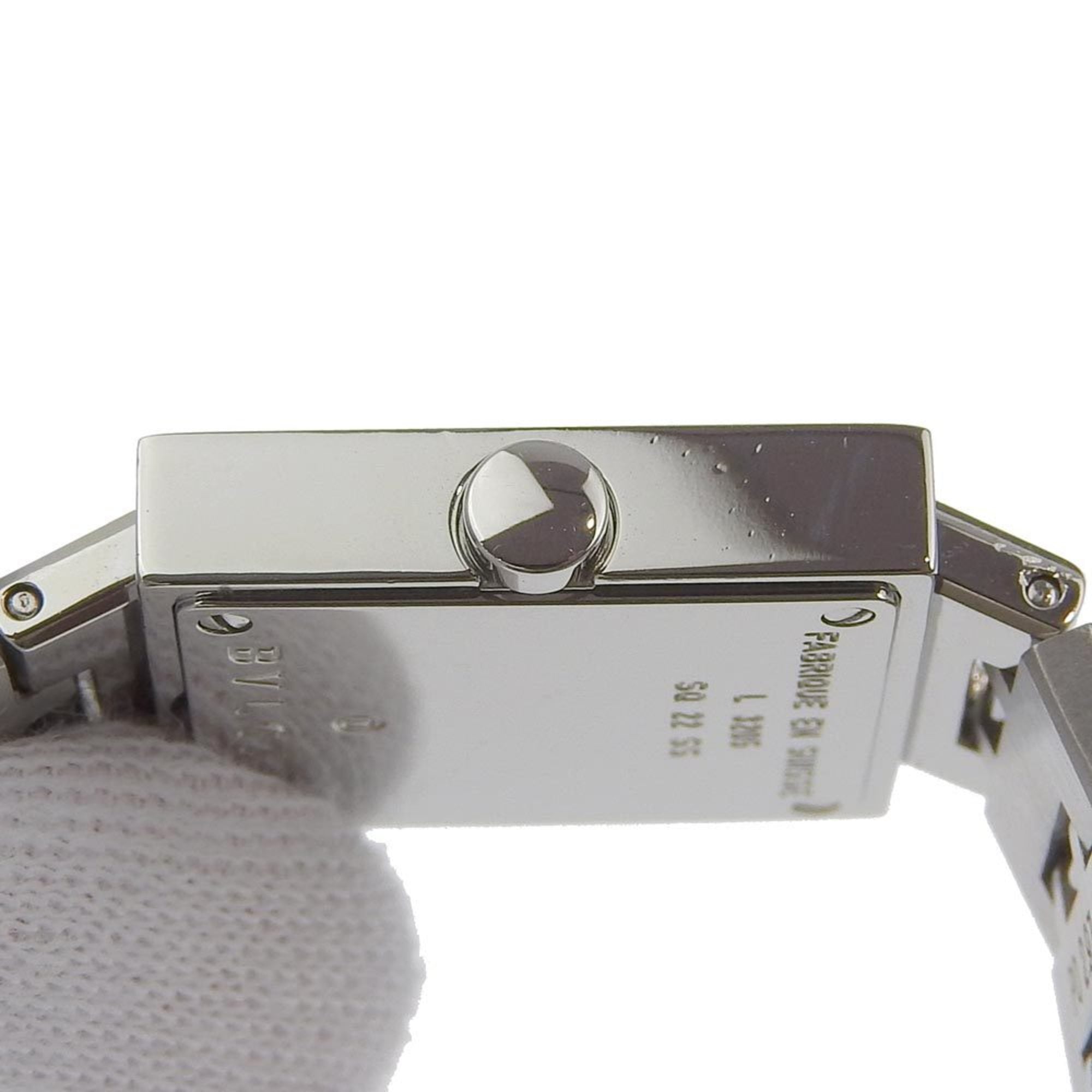 BVLGARI Quadrado SQ22SS Stainless Steel Watch with Quartz Movement, Analog Display, Black Dial, for Women — Good