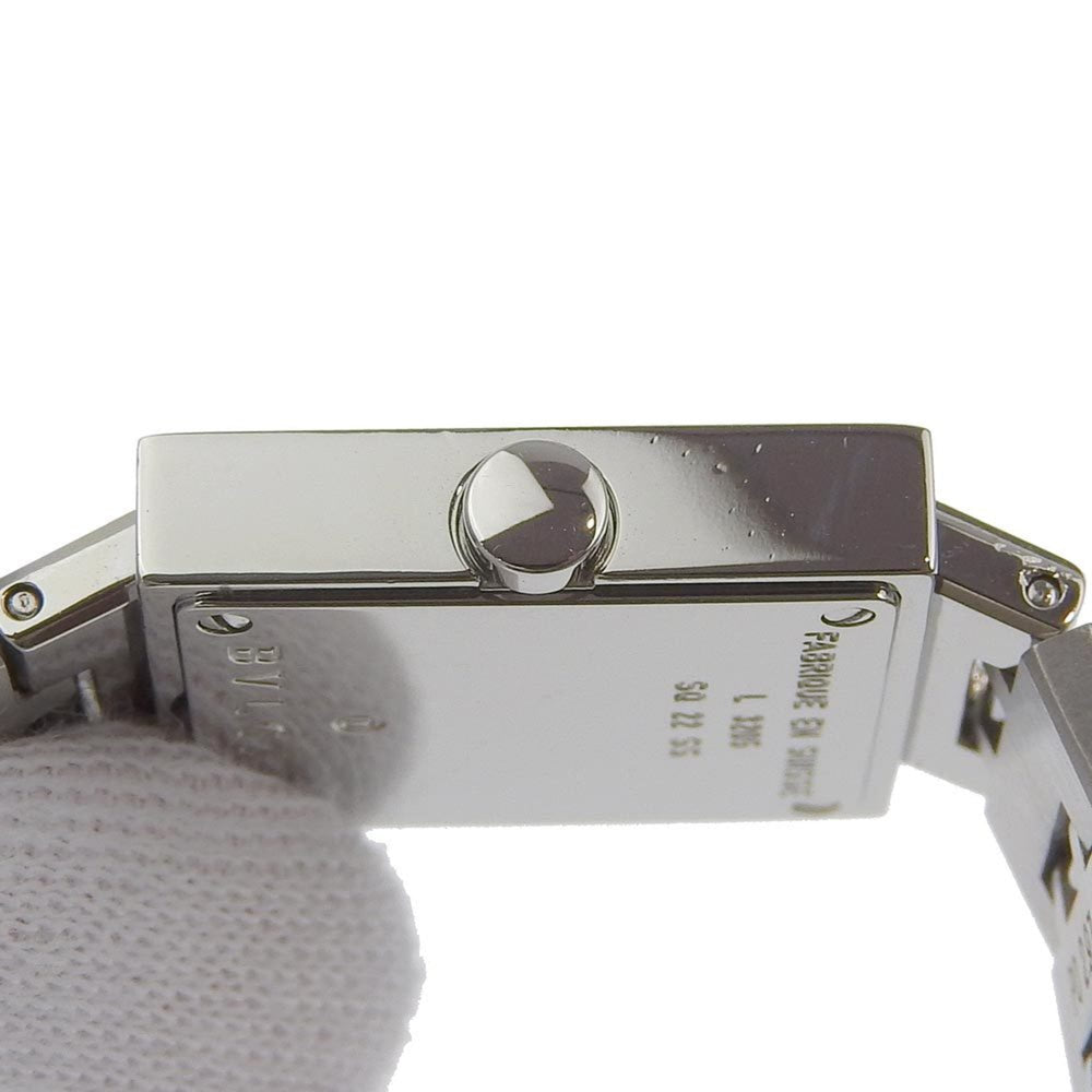 BVLGARI Quadrado SQ22SS Stainless Steel Watch with Quartz Movement, Analog Display, Black Dial, for Women — Good