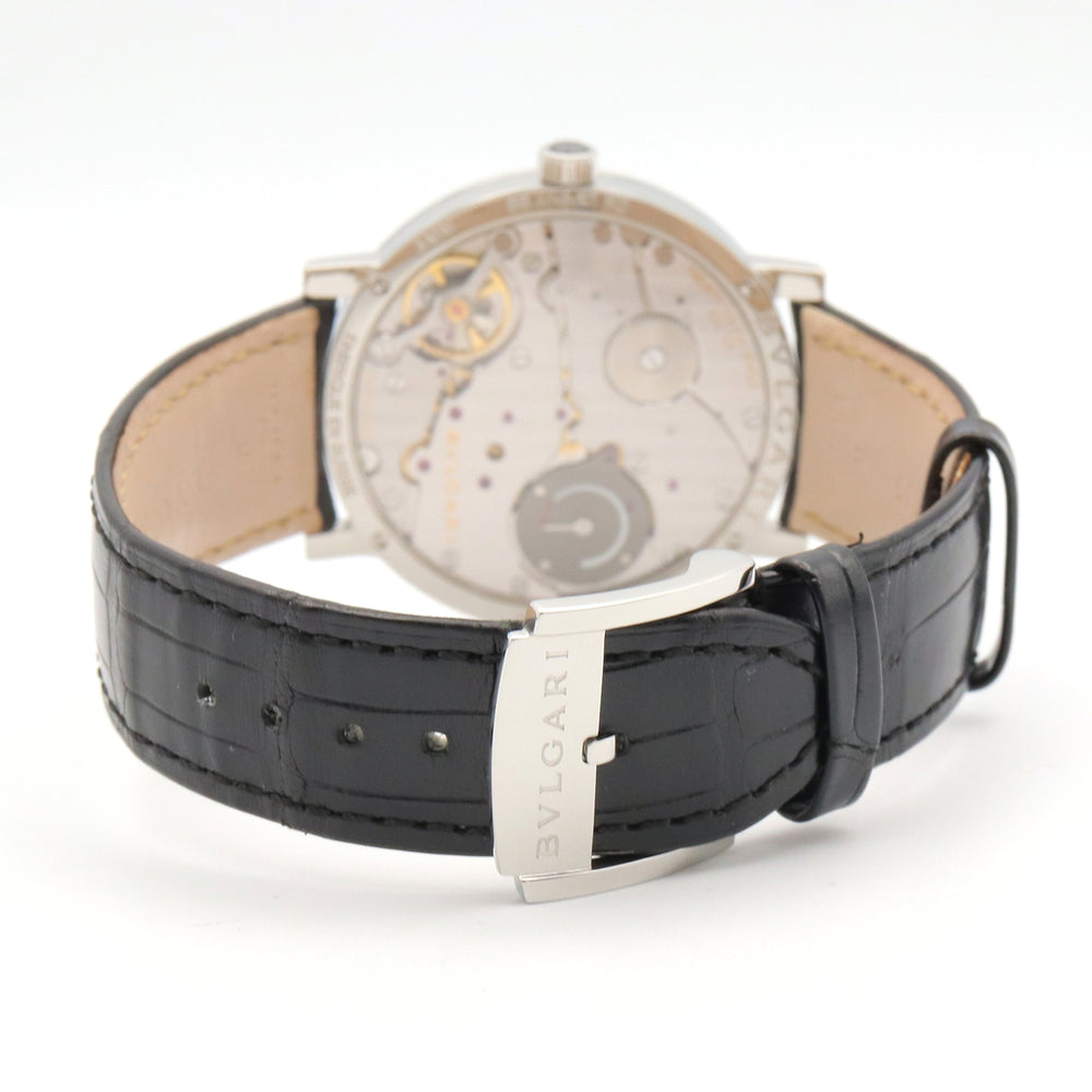 Bulgari BVLGARI Roma Finissimo Watch Stainless Steel Leather Men's Black BB41SXTRO — Very Good