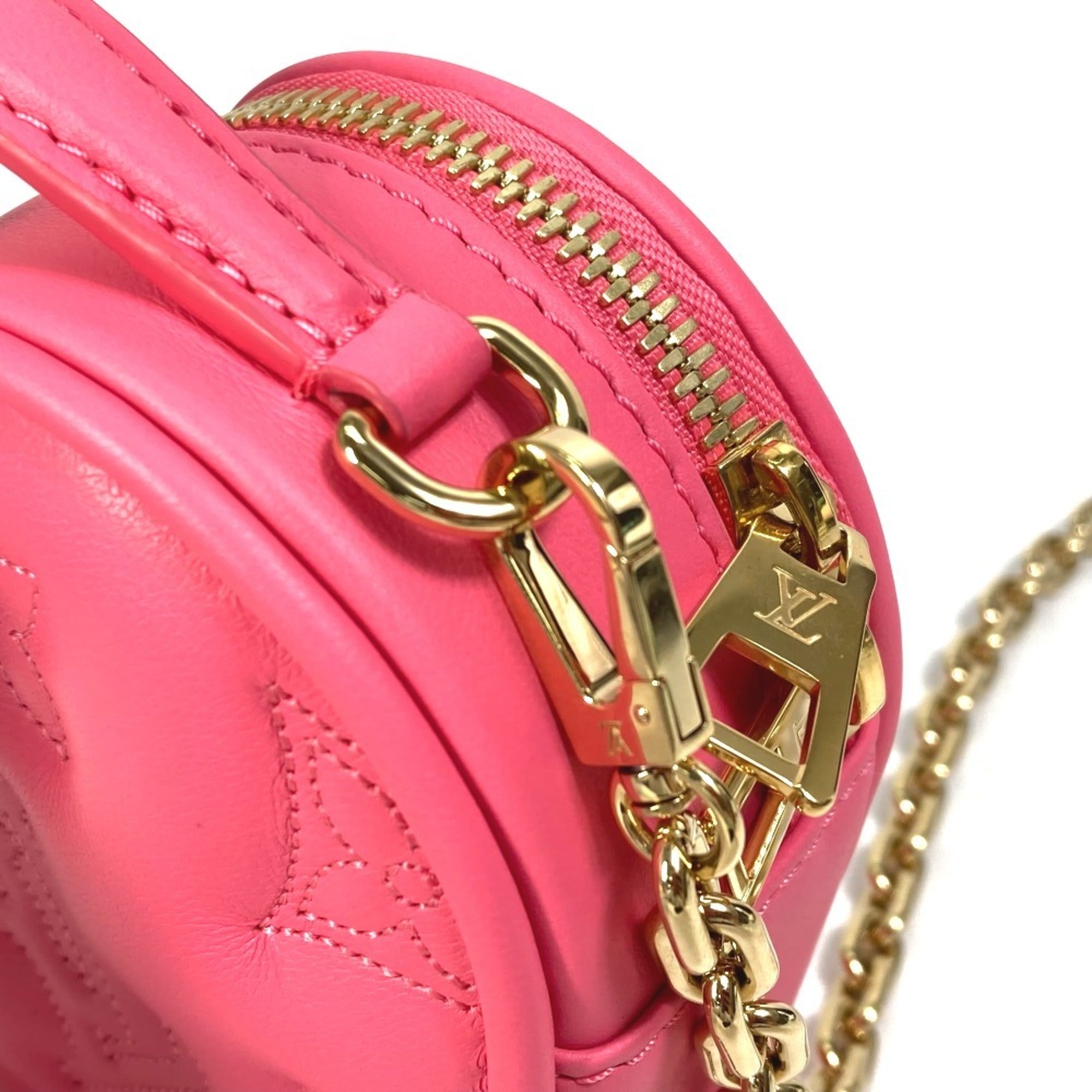 LOUIS VUITTON M81893 Monogram Bubblegram Pop My Heart Pouch Chain 2-Way Bag Handbag/Shoulder Leather Women's Dragon Fruit Pink Like New — Like New