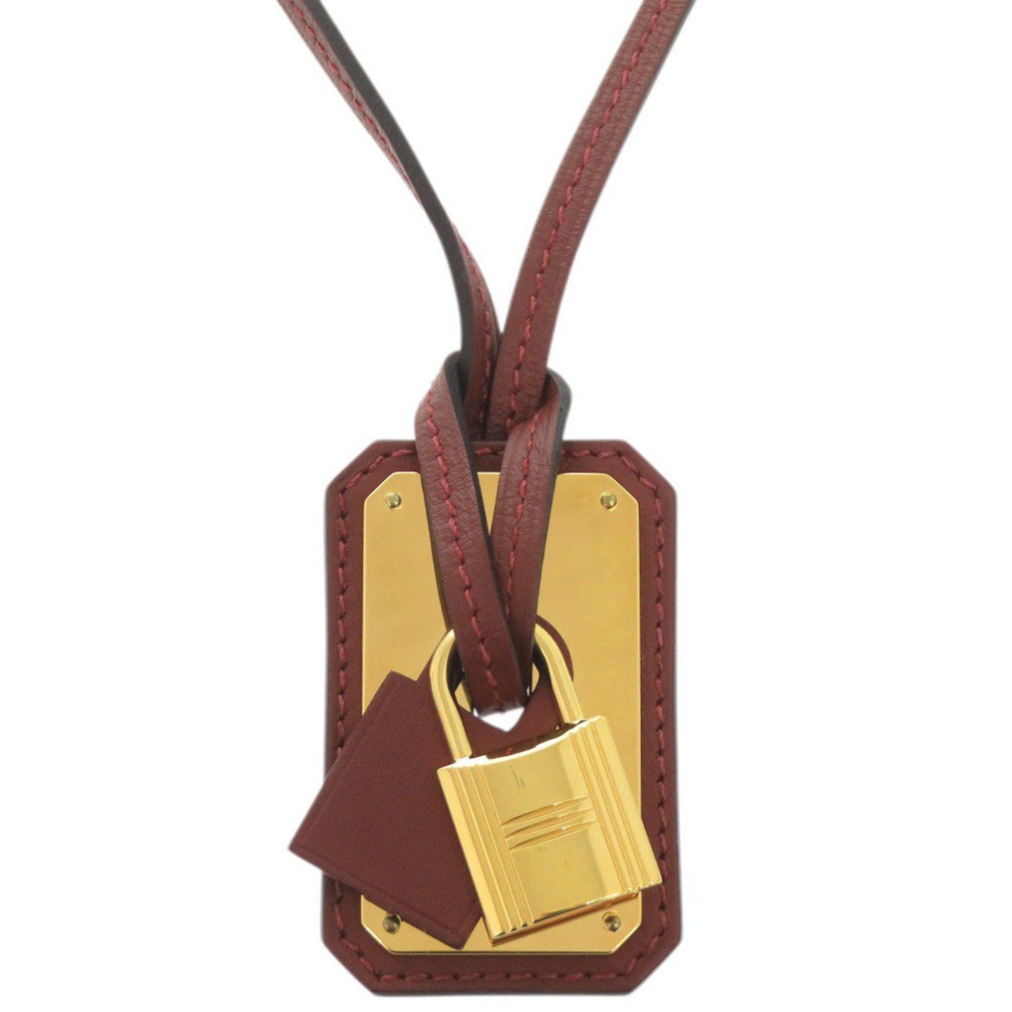 Hermes Like new Hermès O'Kelly GM Swift Rouge H Leather Pendant Necklace in Red with Gold Hardware and Z Stamp (Made 2021) 1564 — Like New