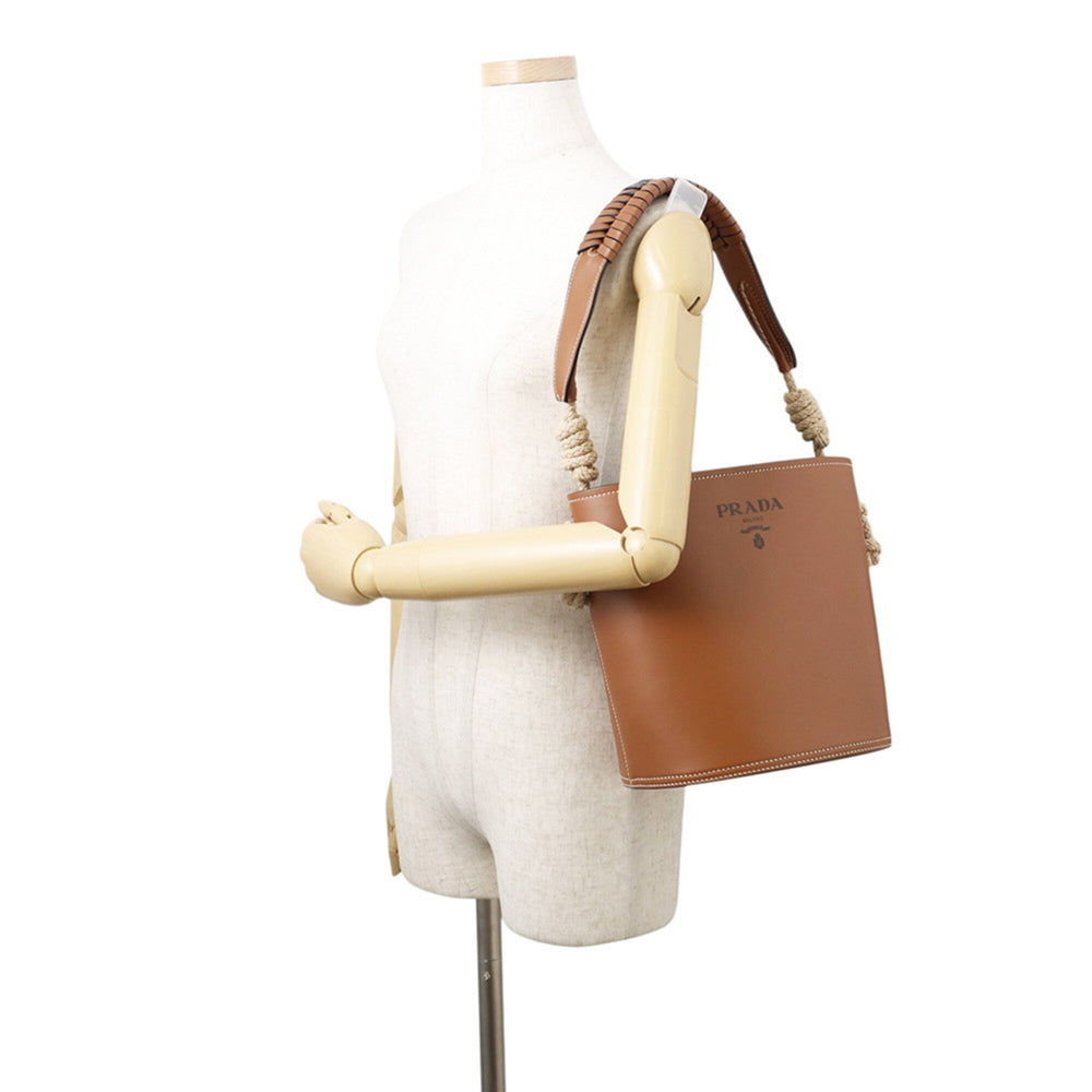 Prada Tambour Bucket Shoulder Bag, Calf Leather, 1BE050, PRADA 2-way, Handbag — Like New