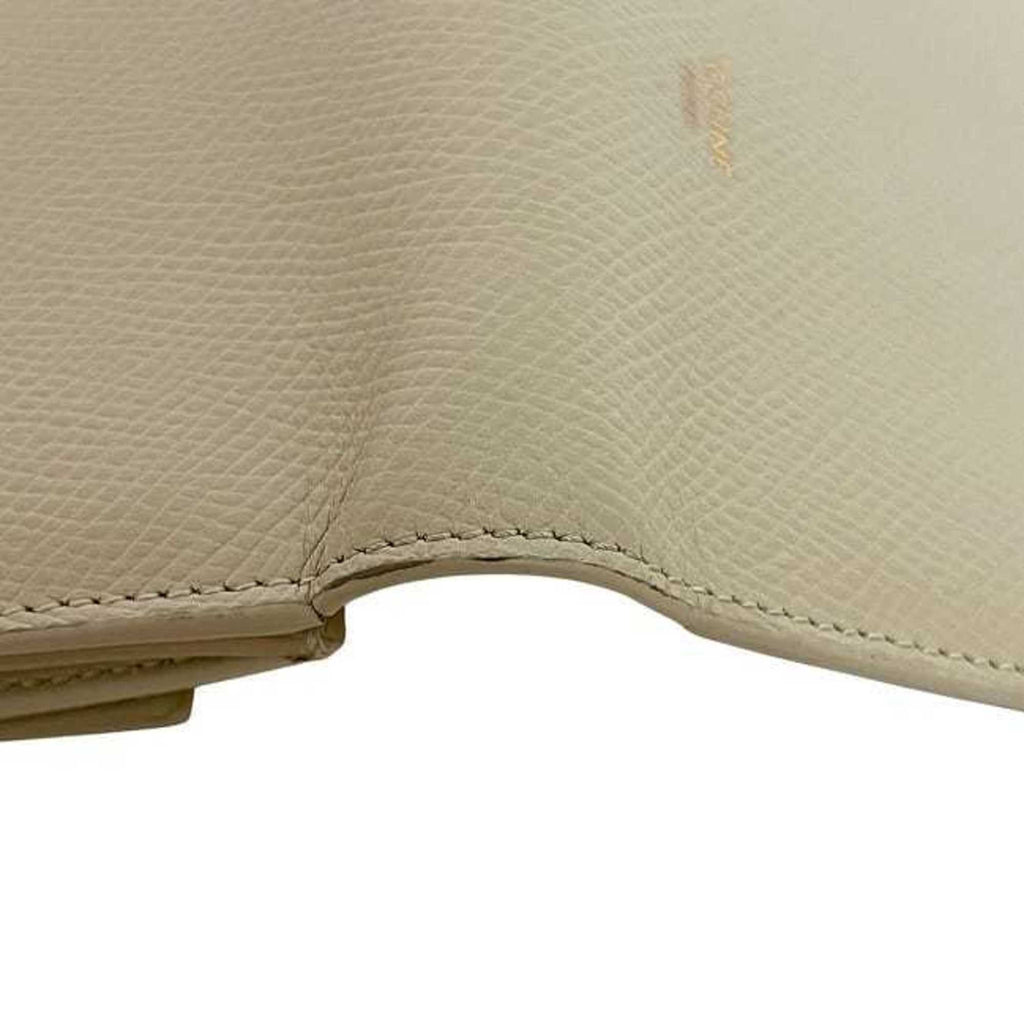 Celine Bifold Small Strap Bag f-24264 Cream Beige 10H263BRU.03LW Leather S-FG-4280 CELINE Flap Grained Women's and Men's
