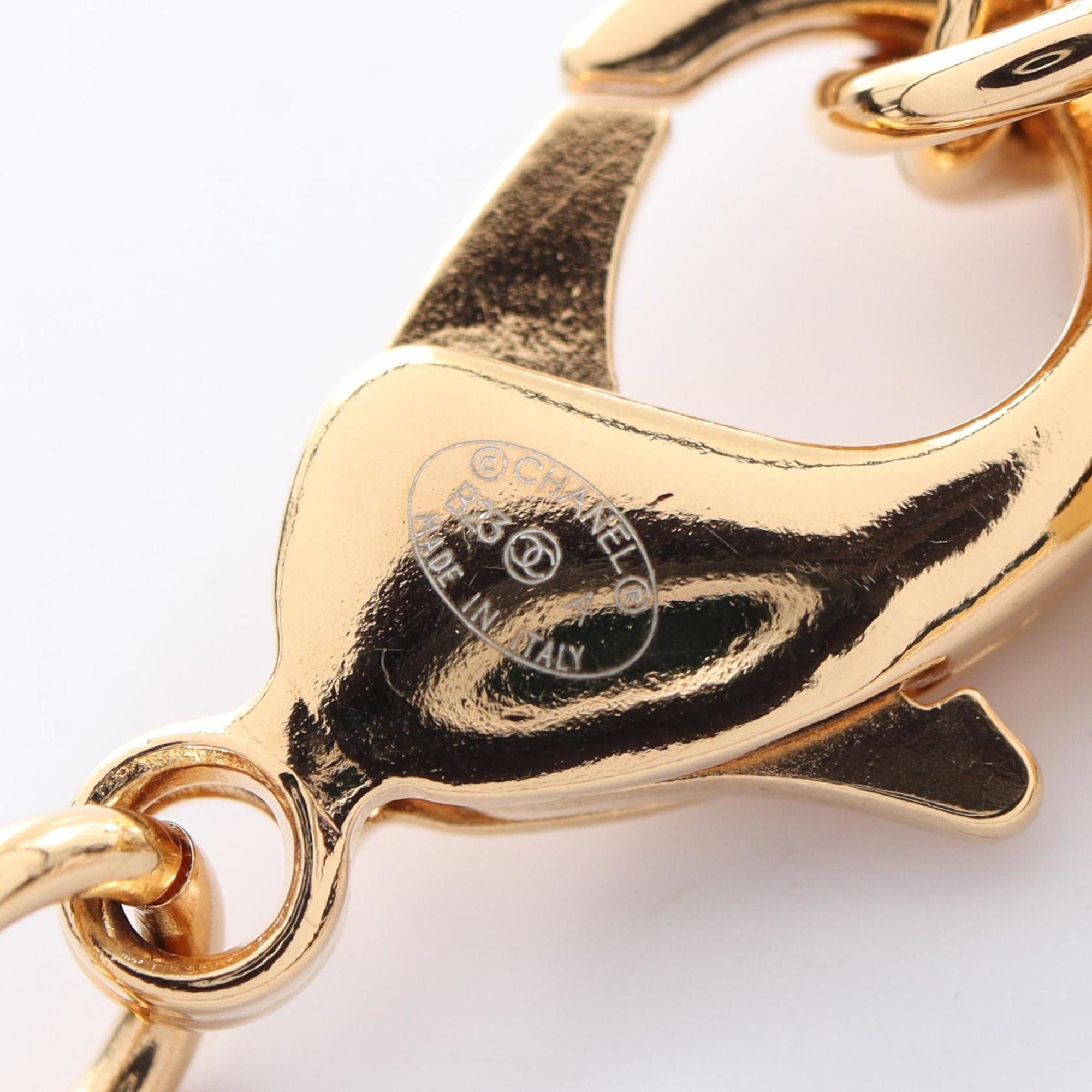 Chanel Coco Mark Perfume Bottle Motif Necklace, Gold-Plated Plastic, Women's, Brown and Gold