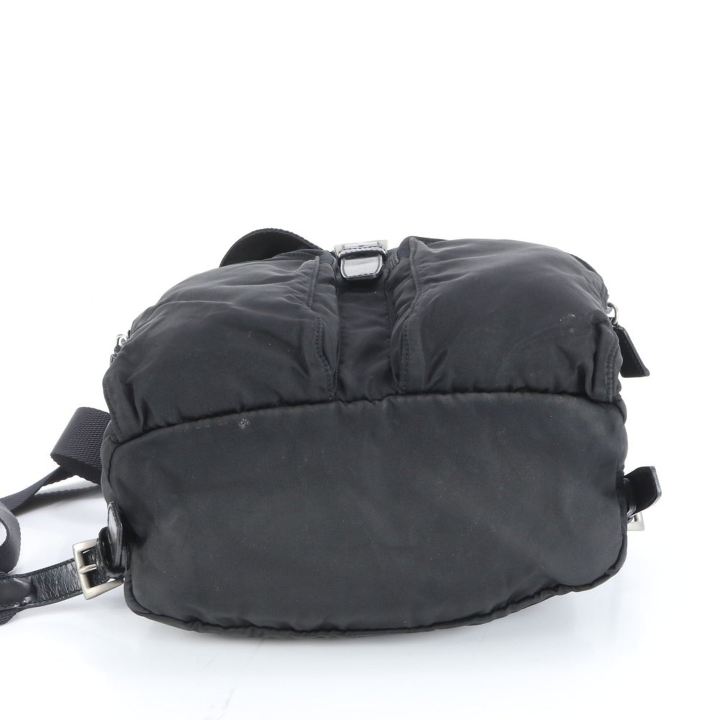 Prada Tessuto nylon triangle logo leather backpack for women